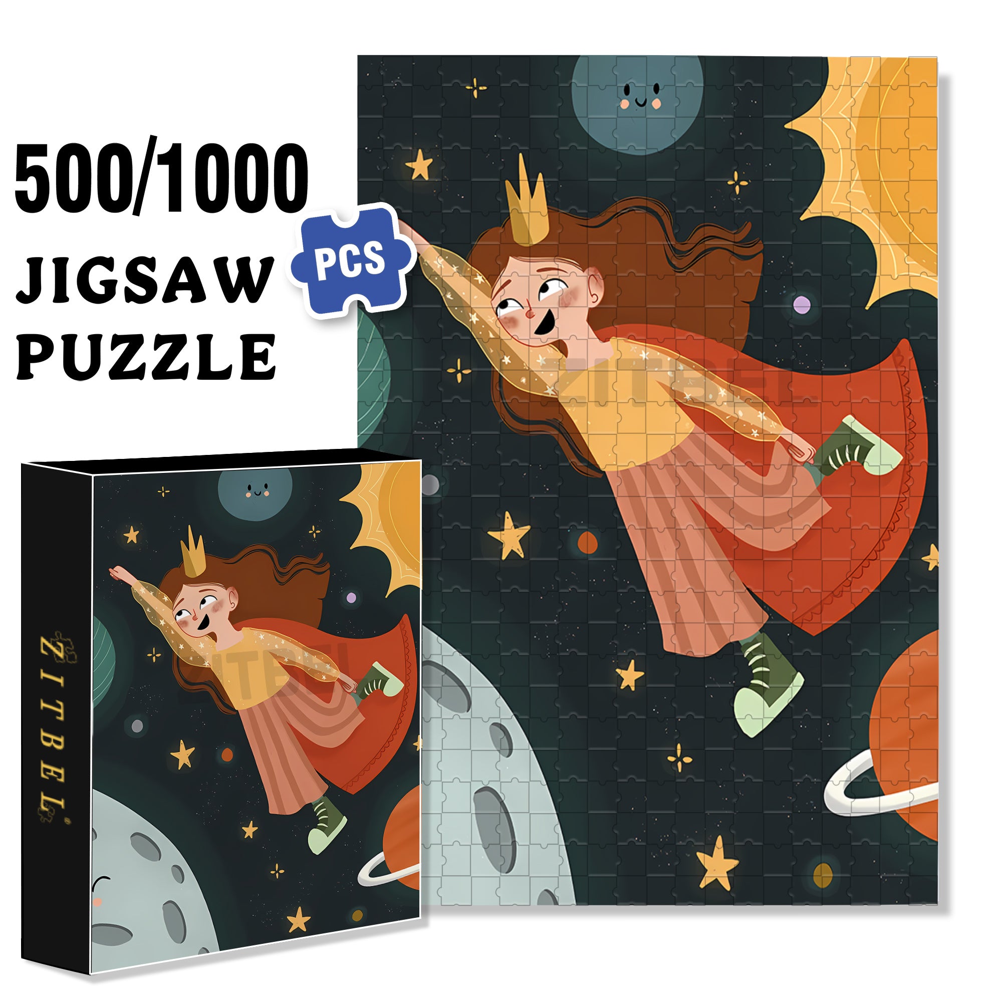 Soaring Into The Sky 500pcs/1000pcs Jigsaw Puzzle, Scratch-Resistant, Interactive Family Game & Brain-Boosting DIY Decor, Perfect for Halloween, Christmas & New Year Gifts, Family Puzzle Game