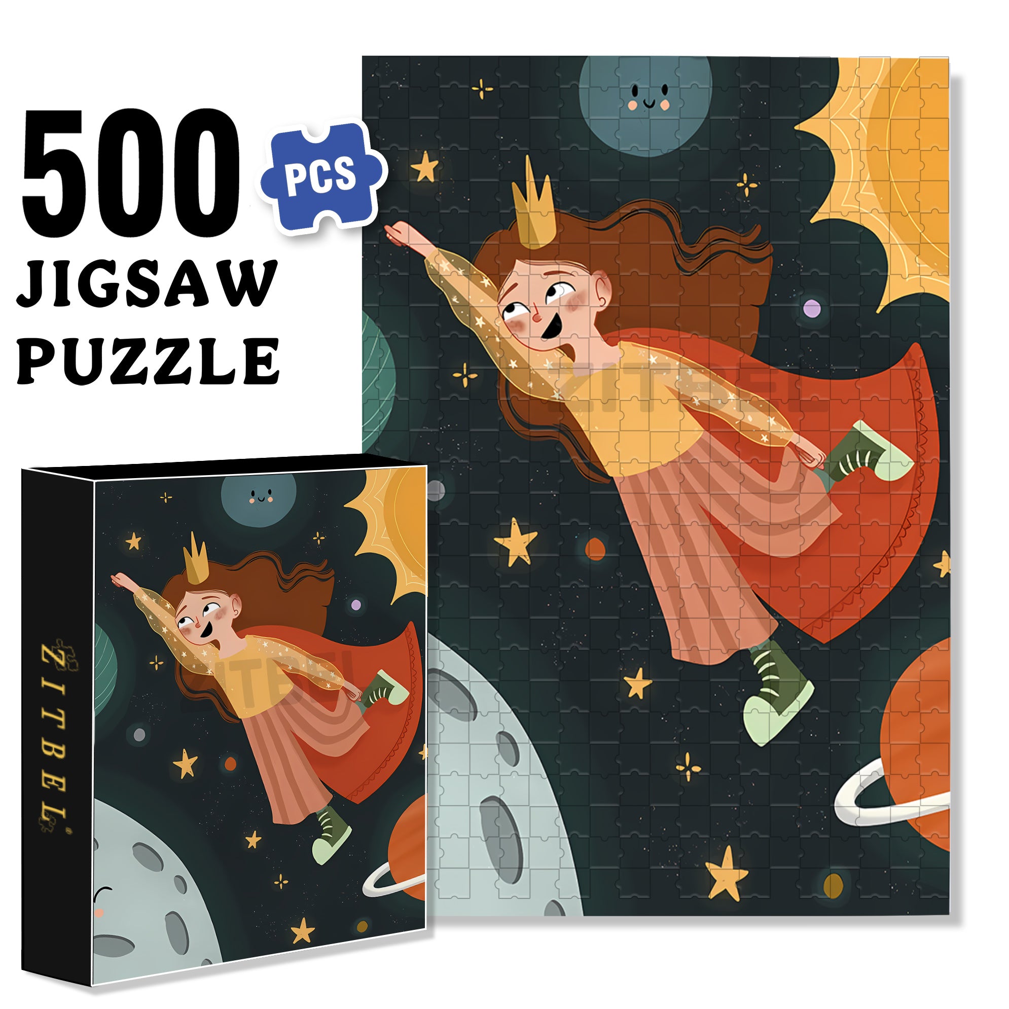 Soaring Into The Sky 500pcs/1000pcs Jigsaw Puzzle, Scratch-Resistant, Interactive Family Game & Brain-Boosting DIY Decor, Perfect for Halloween, Christmas & New Year Gifts, Family Puzzle Game
