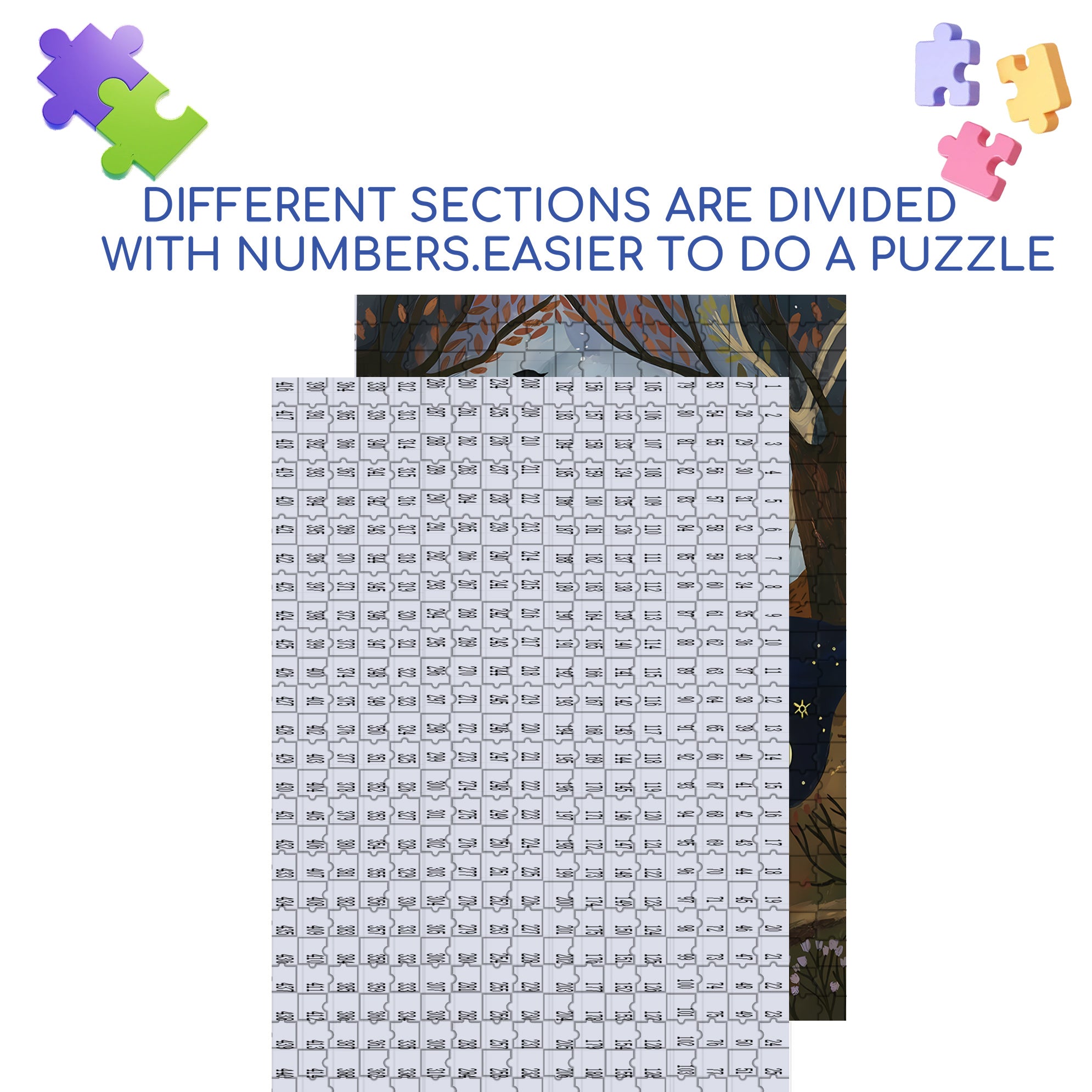 Spellcasting 500pcs/1000pcs Jigsaw Puzzle, Scratch-Resistant, Interactive Family Game & Brain-Boosting DIY Decor, Perfect for Halloween, Christmas & New Year Gifts, Family Puzzle Game