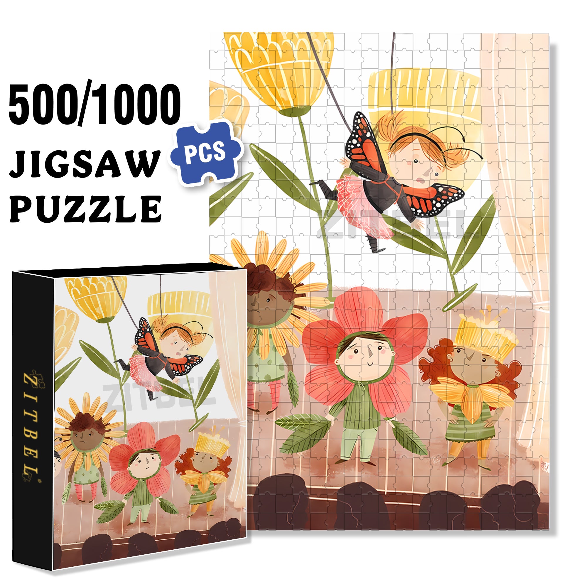 Stage Play 500pcs/1000pcs Jigsaw Puzzle, Scratch-Resistant, Interactive Family Game & Brain-Boosting DIY Decor, Perfect for Halloween, Christmas & New Year Gifts, Family Puzzle Game