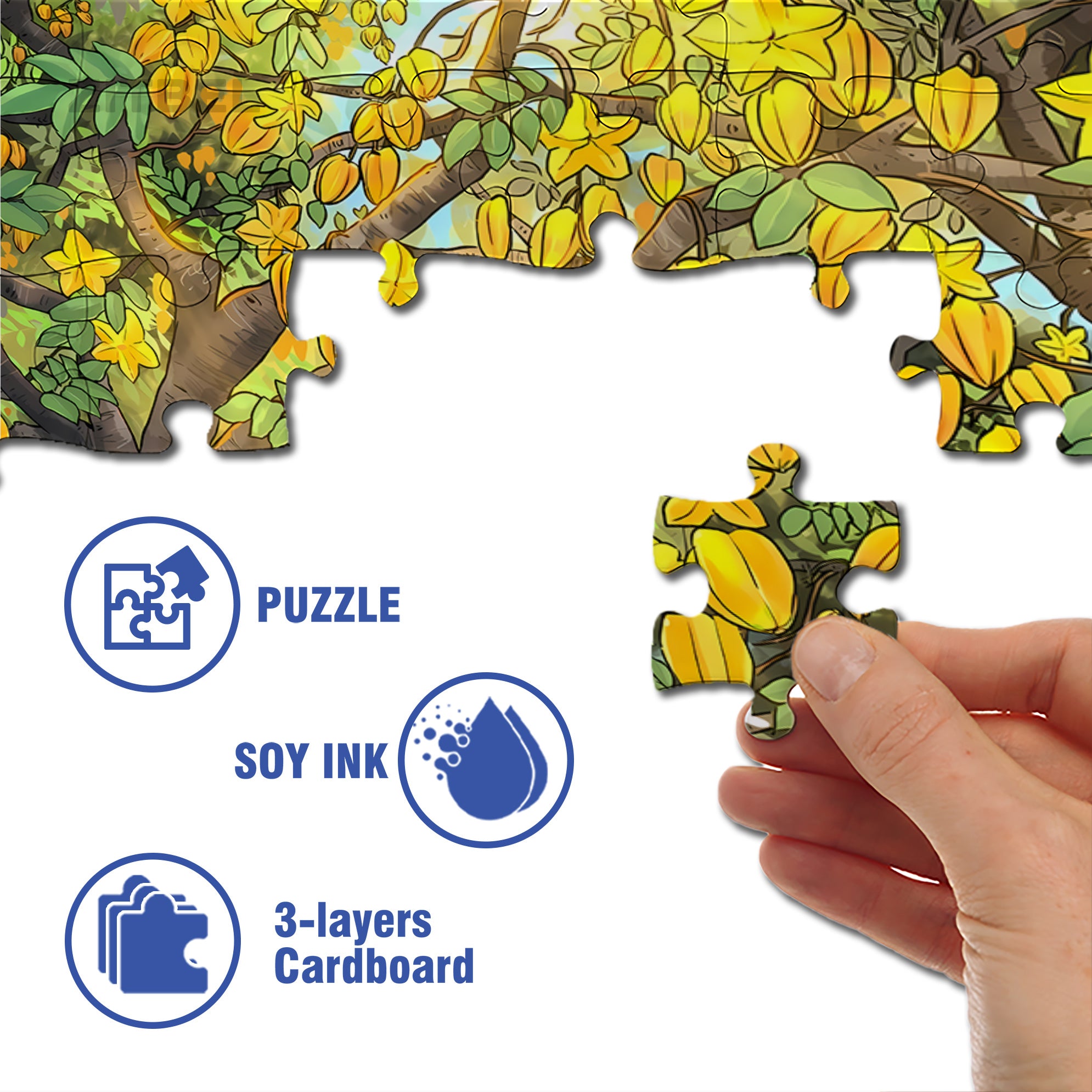 Star Fruit. 500pcs/1000pcs Jigsaw Puzzle, Scratch-Resistant, Interactive Family Game & Brain-Boosting DIY Decor, Perfect for Halloween, Christmas & New Year Gifts, Family Puzzle Game