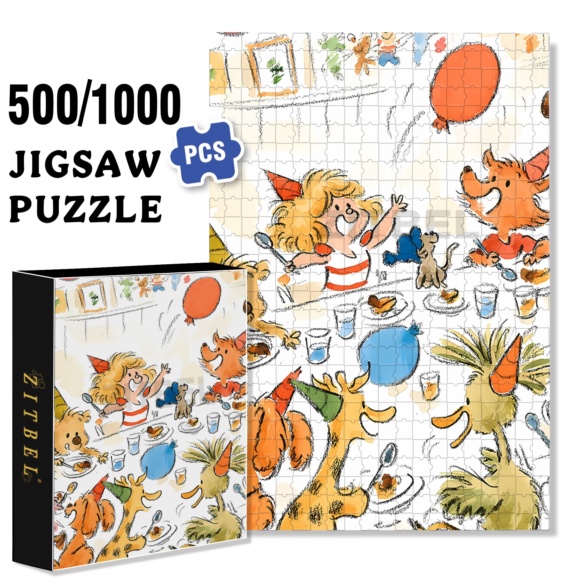 Stephen's Party 500pcs/1000pcs Jigsaw Puzzle, Scratch-Resistant, Interactive Family Game & Brain-Boosting DIY Decor, Perfect for Halloween, Christmas & New Year Gifts, Family Puzzle Game