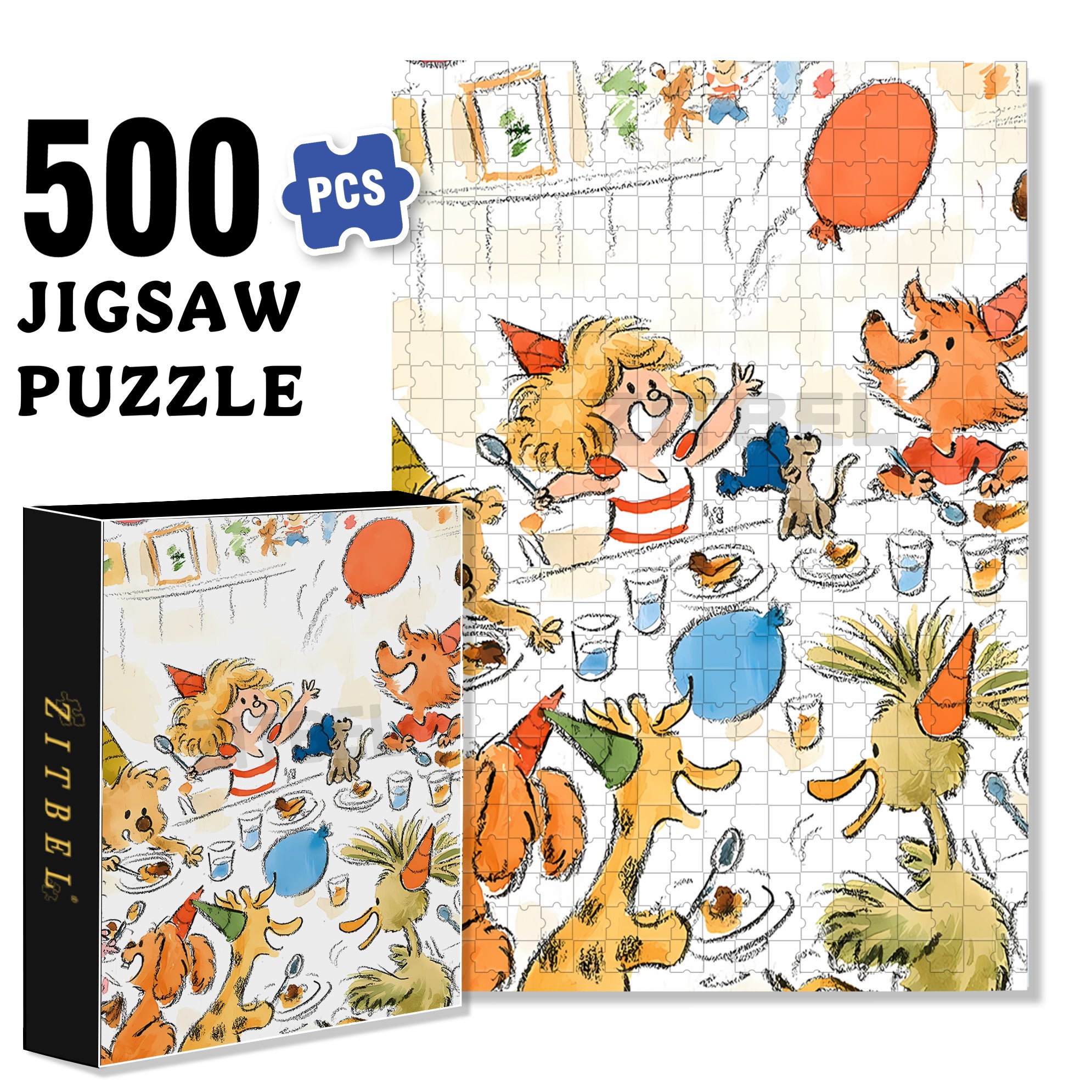 Stephen's Party 500pcs/1000pcs Jigsaw Puzzle, Scratch-Resistant, Interactive Family Game & Brain-Boosting DIY Decor, Perfect for Halloween, Christmas & New Year Gifts, Family Puzzle Game
