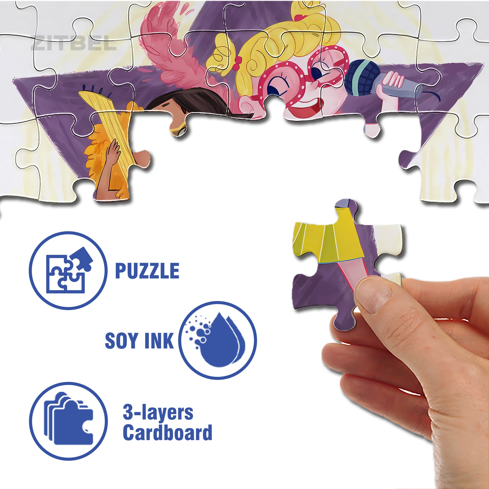 Superstar And Rockstar 500pcs/1000pcs Jigsaw Puzzle, Scratch-Resistant, Interactive Family Game & Brain-Boosting DIY Decor, Perfect for Halloween, Christmas & New Year Gifts, Family Puzzle Game