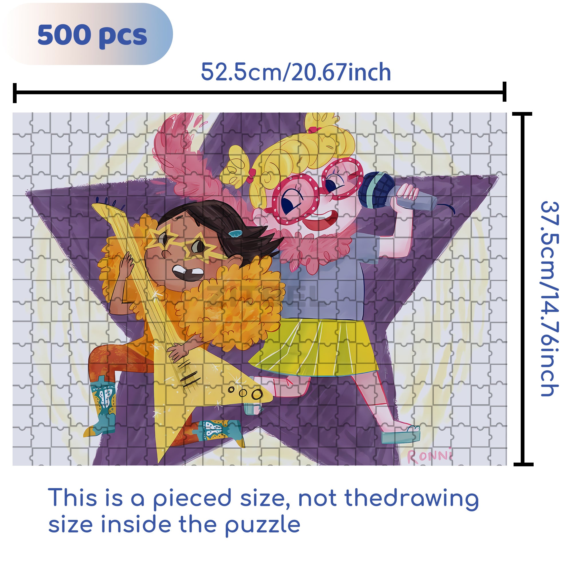 Superstar And Rockstar 500pcs/1000pcs Jigsaw Puzzle, Scratch-Resistant, Interactive Family Game & Brain-Boosting DIY Decor, Perfect for Halloween, Christmas & New Year Gifts, Family Puzzle Game