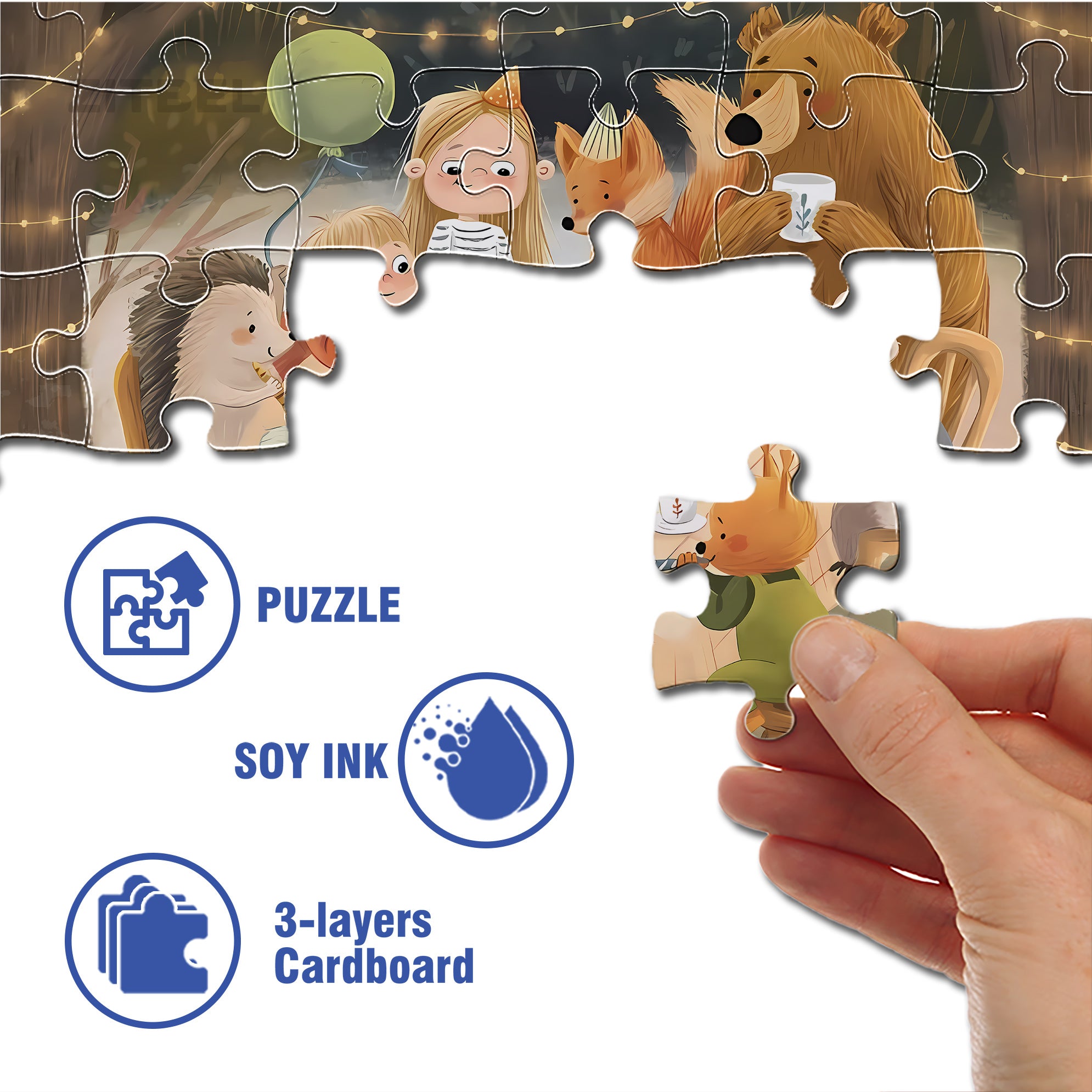 The Fox's Birthday 500pcs/1000pcs Jigsaw Puzzle, Scratch-Resistant, Interactive Family Game & Brain-Boosting DIY Decor, Perfect for Halloween, Christmas & New Year Gifts, Family Puzzle Game