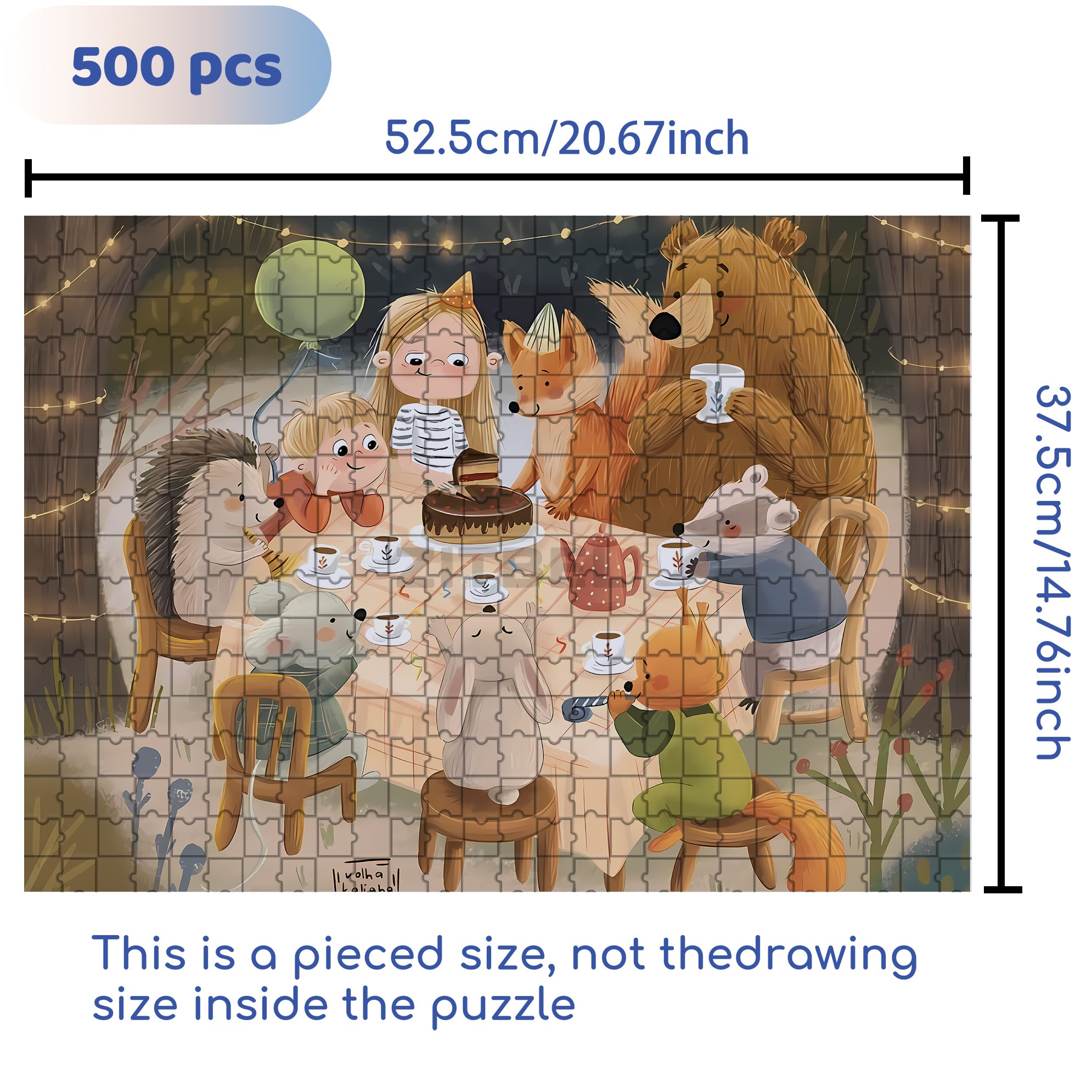 The Fox's Birthday 500pcs/1000pcs Jigsaw Puzzle, Scratch-Resistant, Interactive Family Game & Brain-Boosting DIY Decor, Perfect for Halloween, Christmas & New Year Gifts, Family Puzzle Game