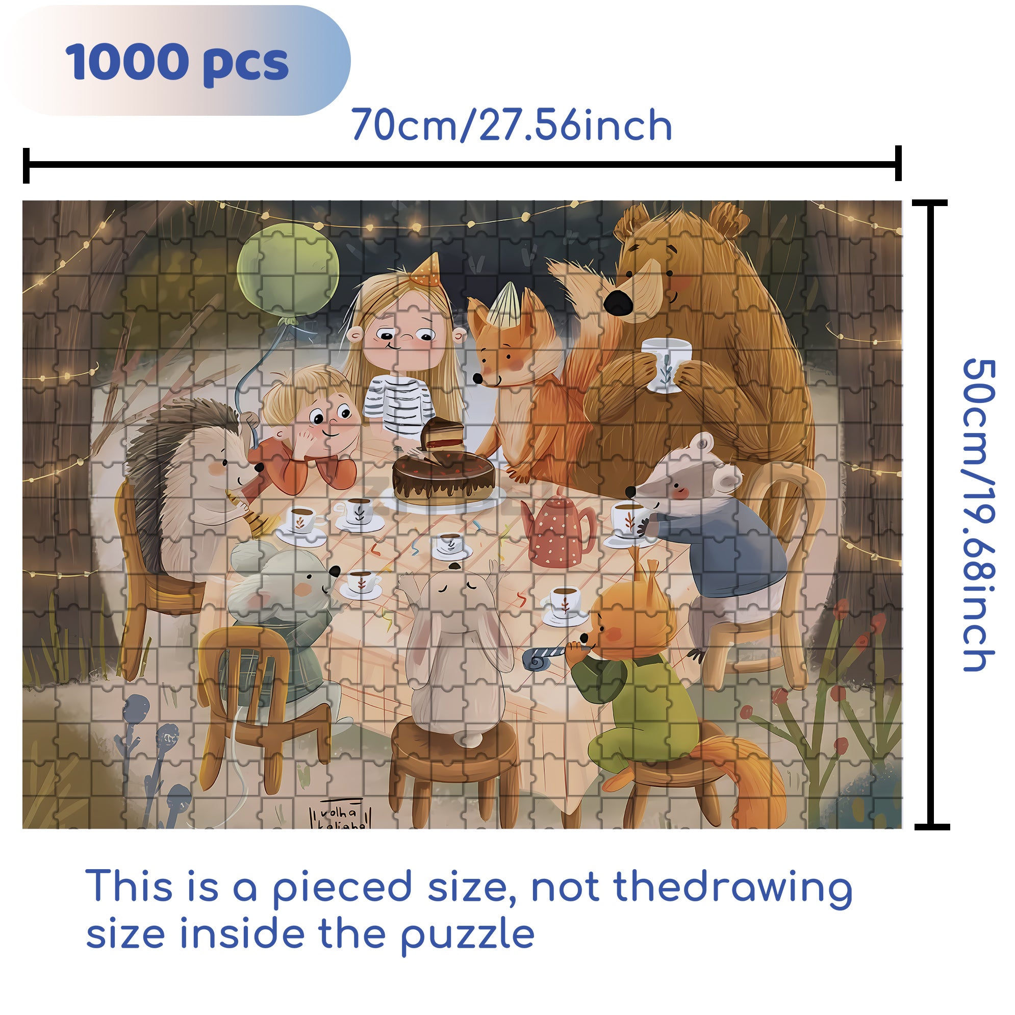 The Fox's Birthday 500pcs/1000pcs Jigsaw Puzzle, Scratch-Resistant, Interactive Family Game & Brain-Boosting DIY Decor, Perfect for Halloween, Christmas & New Year Gifts, Family Puzzle Game