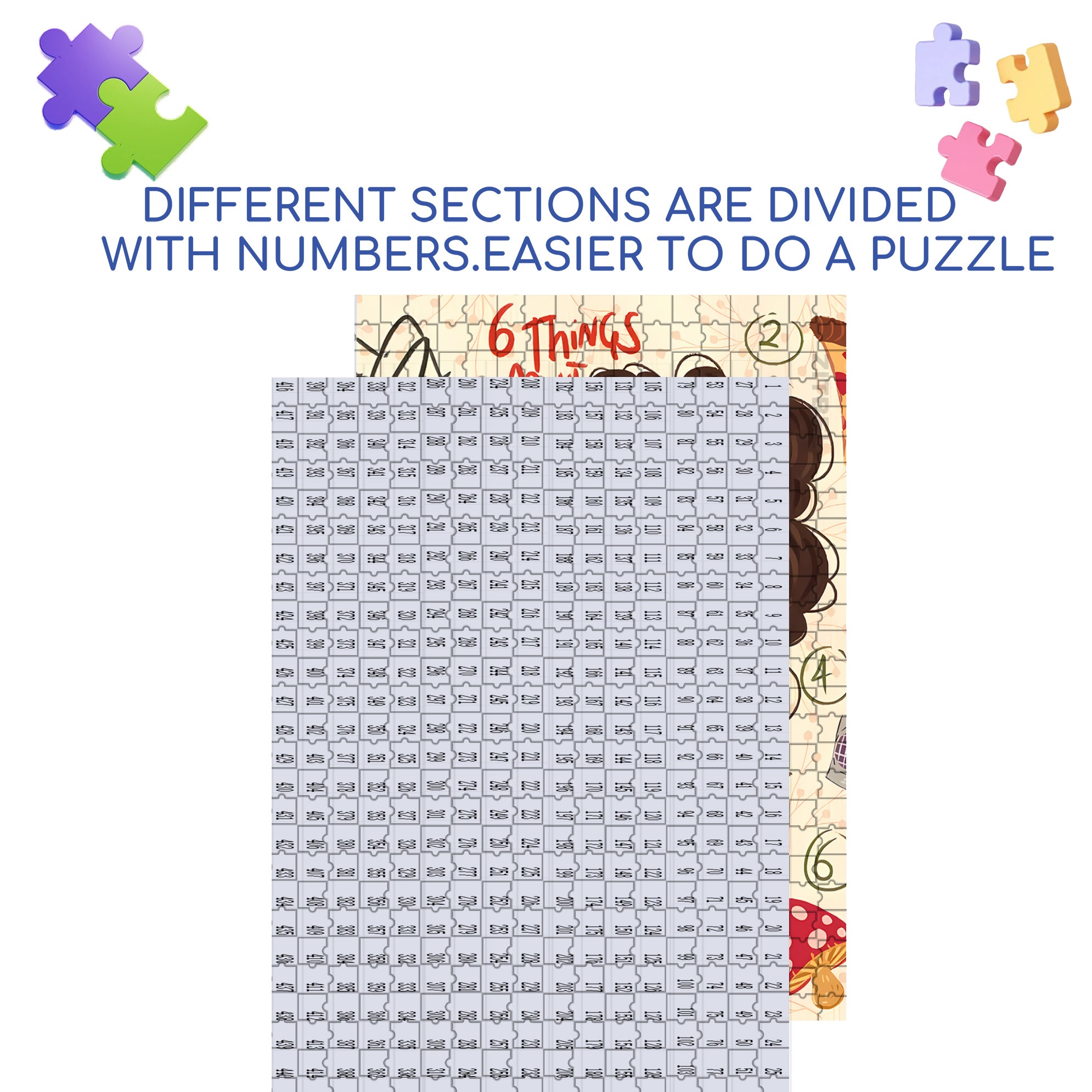 Things About Me 500pcs/1000pcs Jigsaw Puzzle, Scratch-Resistant, Interactive Family Game & Brain-Boosting DIY Decor, Perfect for Halloween, Christmas & New Year Gifts, Family Puzzle Game