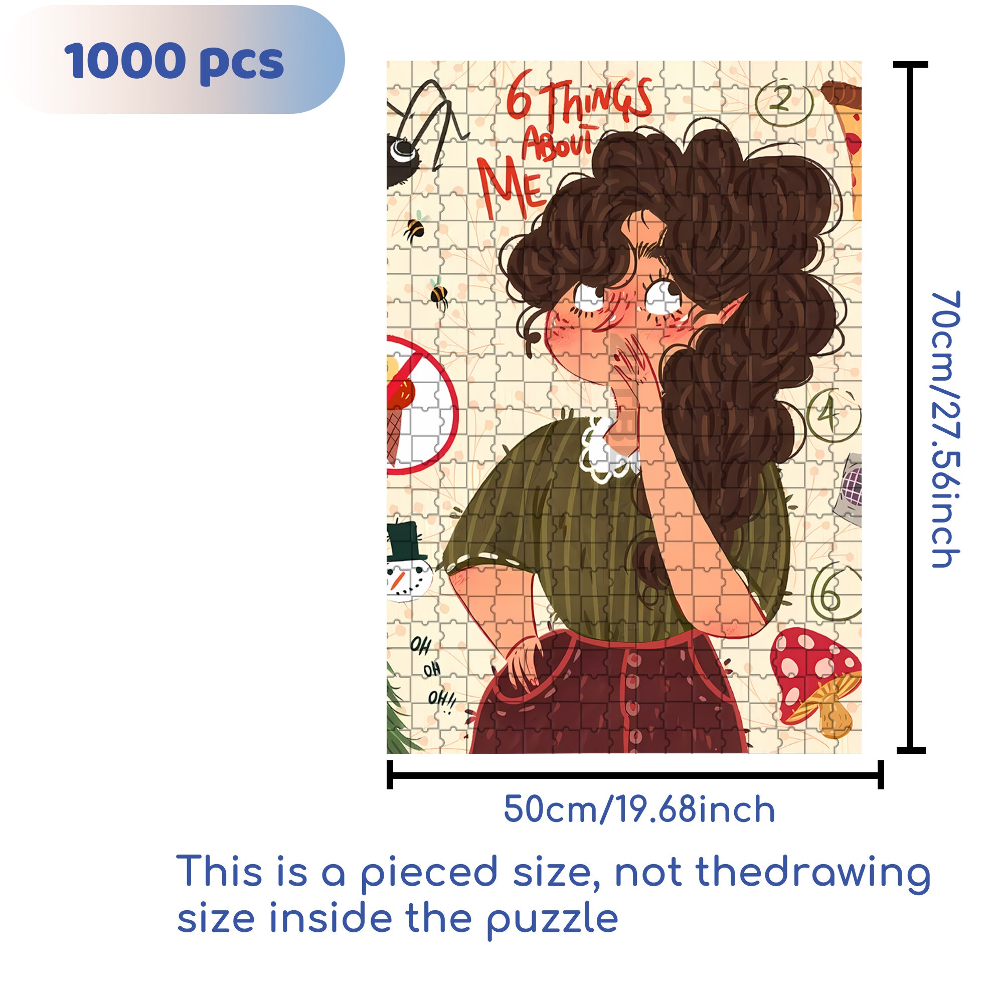 Things About Me 500pcs/1000pcs Jigsaw Puzzle, Scratch-Resistant, Interactive Family Game & Brain-Boosting DIY Decor, Perfect for Halloween, Christmas & New Year Gifts, Family Puzzle Game