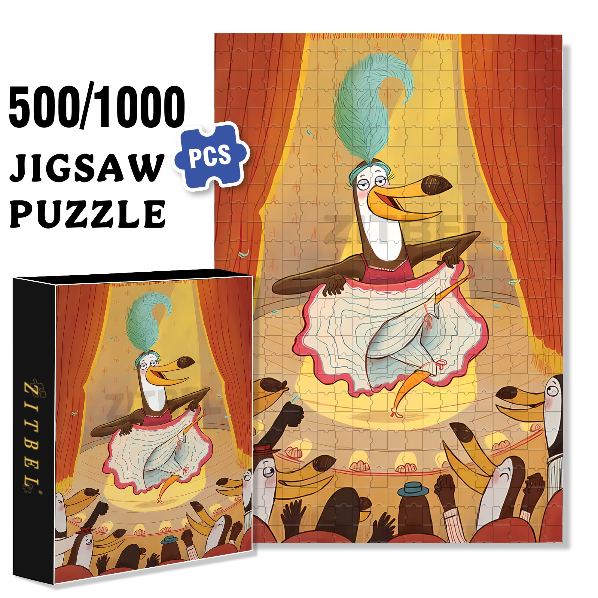 Toucancan 500pcs/1000pcs Jigsaw Puzzle, Scratch-Resistant, Interactive Family Game & Brain-Boosting DIY Decor, Perfect for Halloween, Christmas & New Year Gifts, Family Puzzle Game