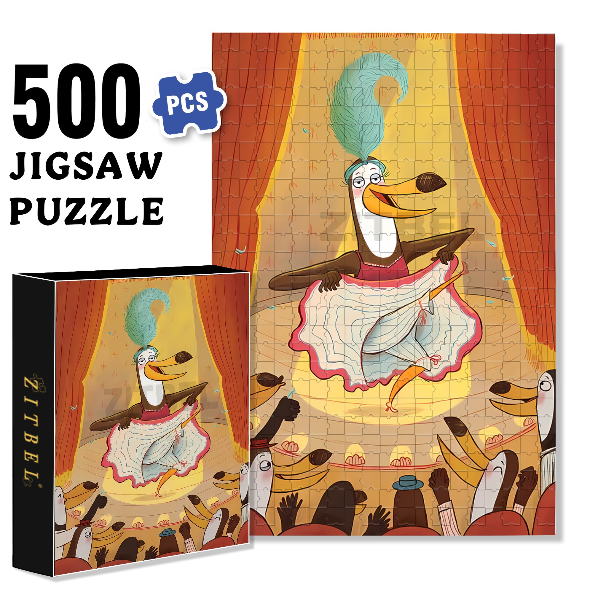 Toucancan 500pcs/1000pcs Jigsaw Puzzle, Scratch-Resistant, Interactive Family Game & Brain-Boosting DIY Decor, Perfect for Halloween, Christmas & New Year Gifts, Family Puzzle Game