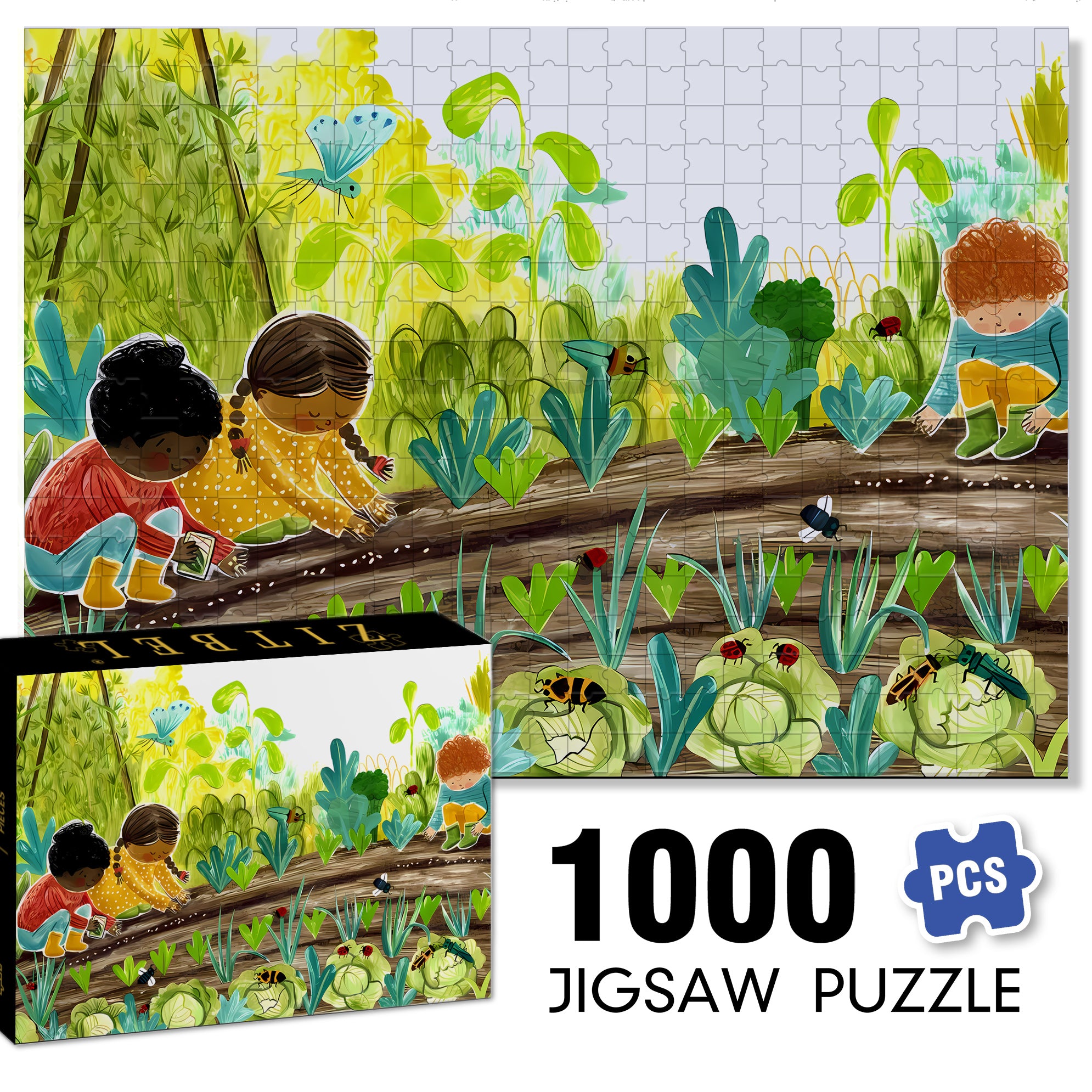 Vegetable Farm 500pcs/1000pcs Jigsaw Puzzle, Scratch-Resistant, Interactive Family Game & Brain-Boosting DIY Decor, Perfect for Halloween, Christmas & New Year Gifts, Family Puzzle Game