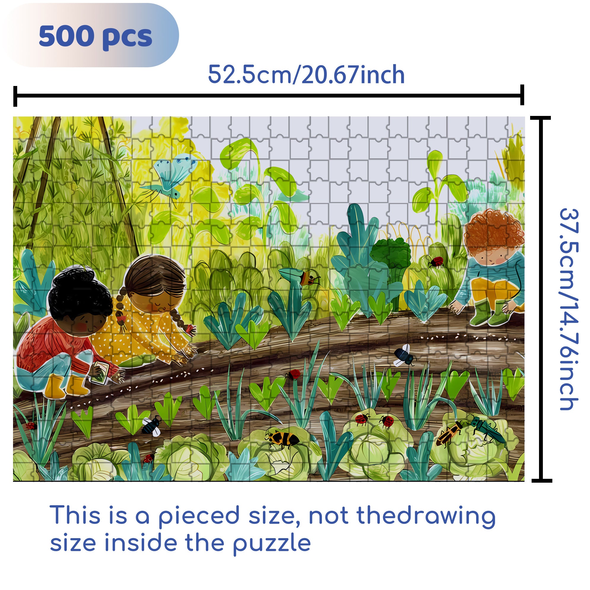 Vegetable Farm 500pcs/1000pcs Jigsaw Puzzle, Scratch-Resistant, Interactive Family Game & Brain-Boosting DIY Decor, Perfect for Halloween, Christmas & New Year Gifts, Family Puzzle Game