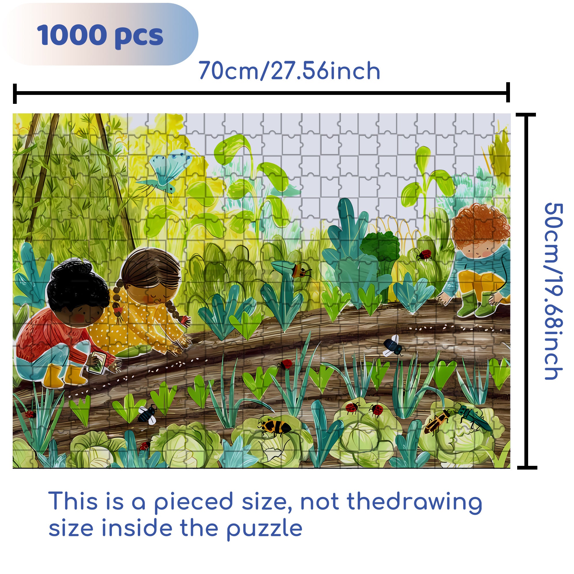 Vegetable Farm 500pcs/1000pcs Jigsaw Puzzle, Scratch-Resistant, Interactive Family Game & Brain-Boosting DIY Decor, Perfect for Halloween, Christmas & New Year Gifts, Family Puzzle Game