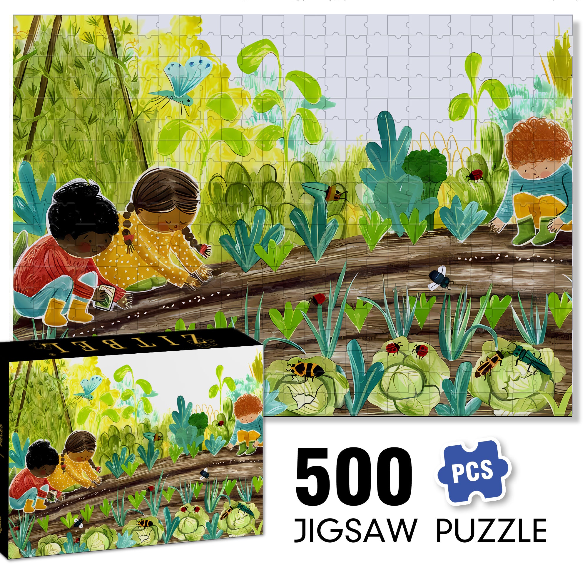 Vegetable Farm 500pcs/1000pcs Jigsaw Puzzle, Scratch-Resistant, Interactive Family Game & Brain-Boosting DIY Decor, Perfect for Halloween, Christmas & New Year Gifts, Family Puzzle Game