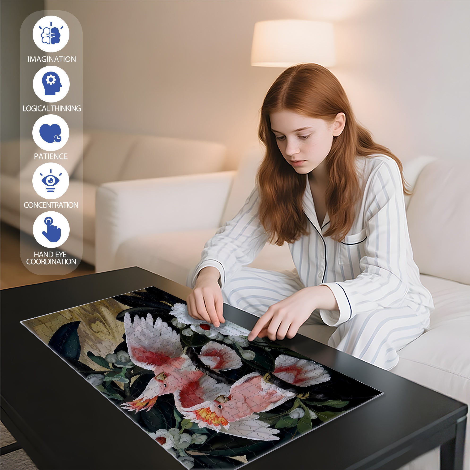 Vibrant 500pcs/1000pcs Jigsaw Puzzle, Scratch-Resistant, Interactive Family Game & Brain-Boosting DIY Decor, Perfect for Halloween, Christmas & New Year Gifts, Family Puzzle Game