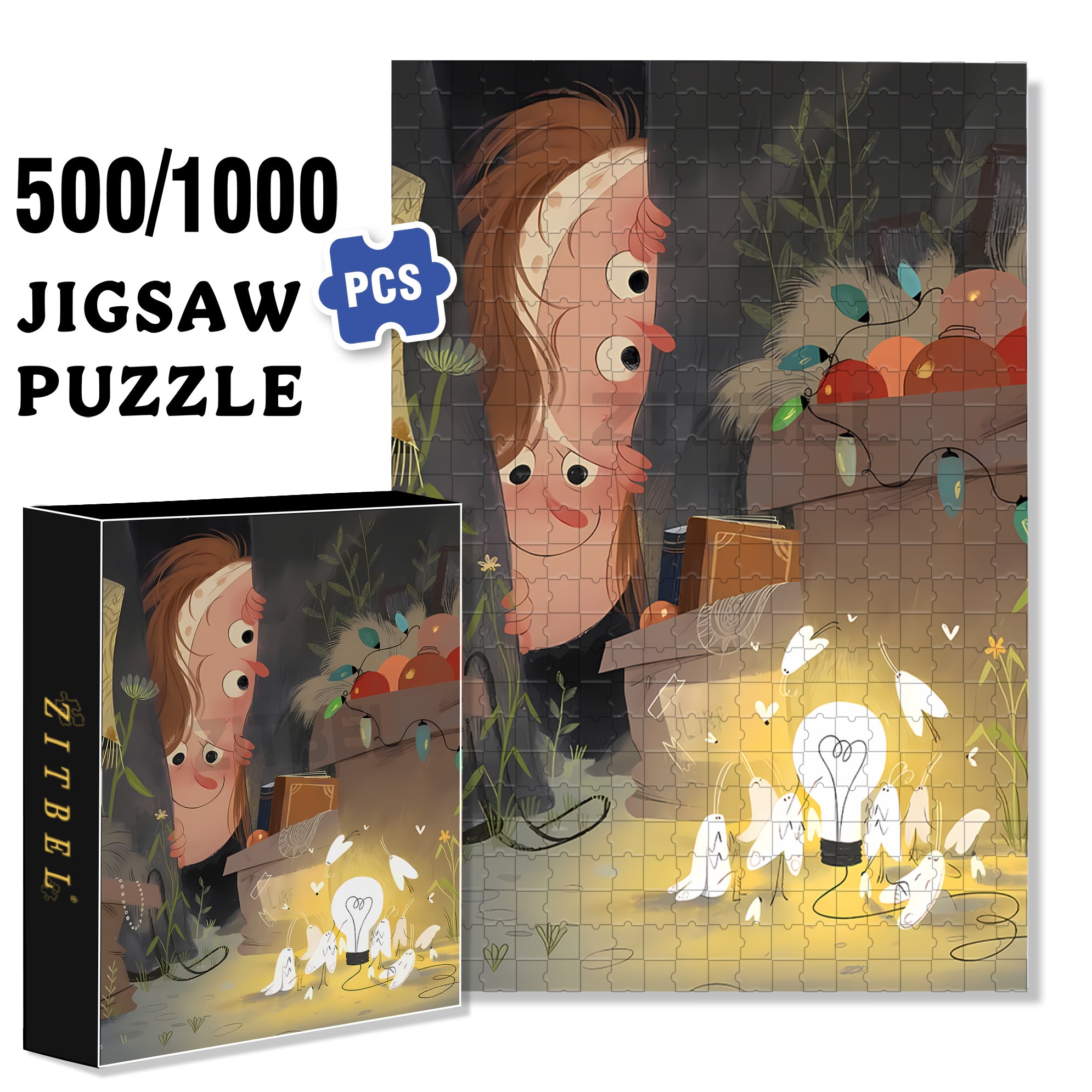 Voyeur 500pcs/1000pcs Jigsaw Puzzle, Scratch-Resistant, Interactive Family Game & Brain-Boosting DIY Decor, Perfect for Halloween, Christmas & New Year Gifts, Family Puzzle Game