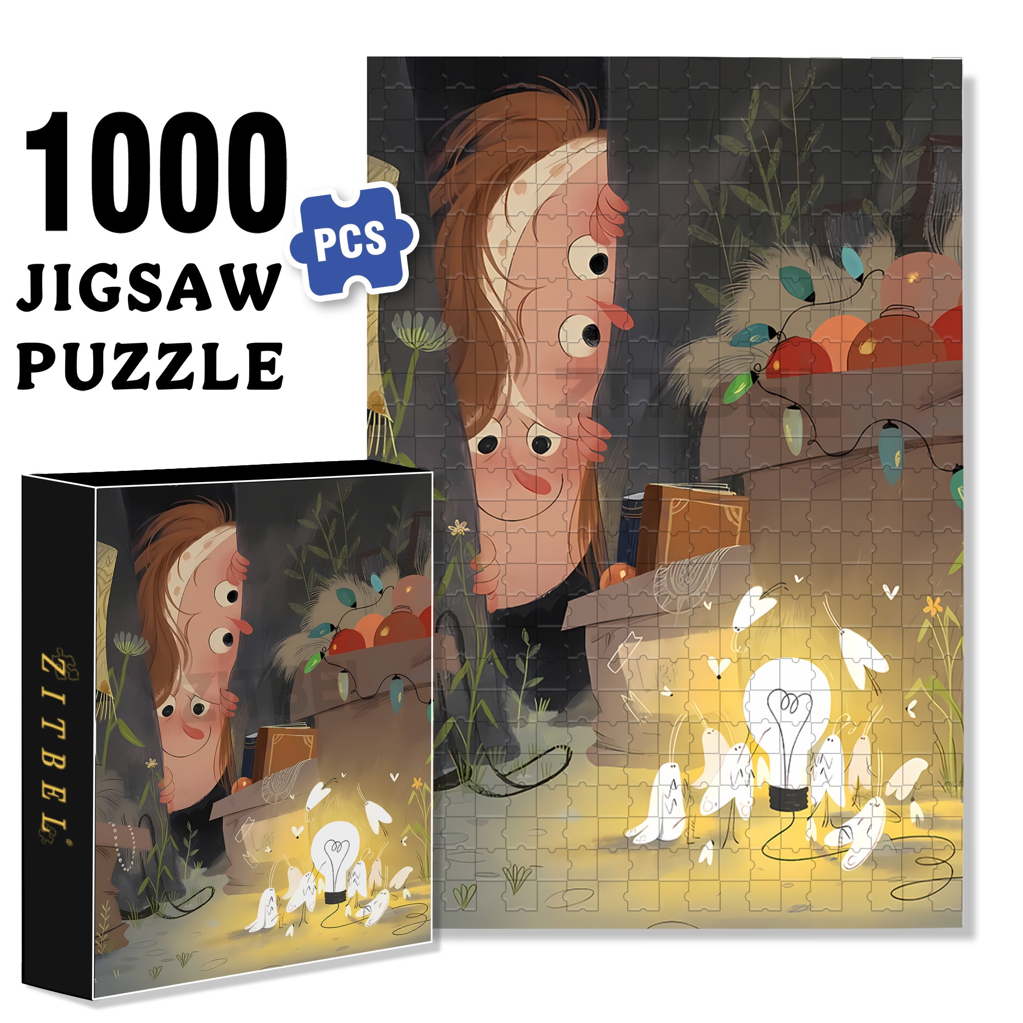 Voyeur 500pcs/1000pcs Jigsaw Puzzle, Scratch-Resistant, Interactive Family Game & Brain-Boosting DIY Decor, Perfect for Halloween, Christmas & New Year Gifts, Family Puzzle Game