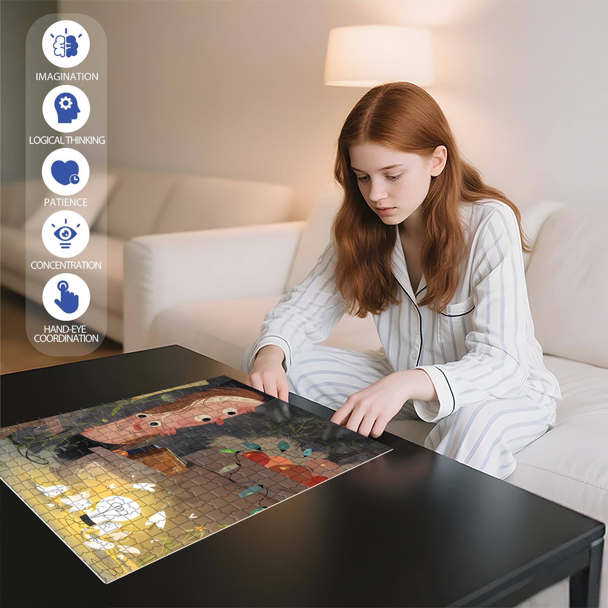 Voyeur 500pcs/1000pcs Jigsaw Puzzle, Scratch-Resistant, Interactive Family Game & Brain-Boosting DIY Decor, Perfect for Halloween, Christmas & New Year Gifts, Family Puzzle Game
