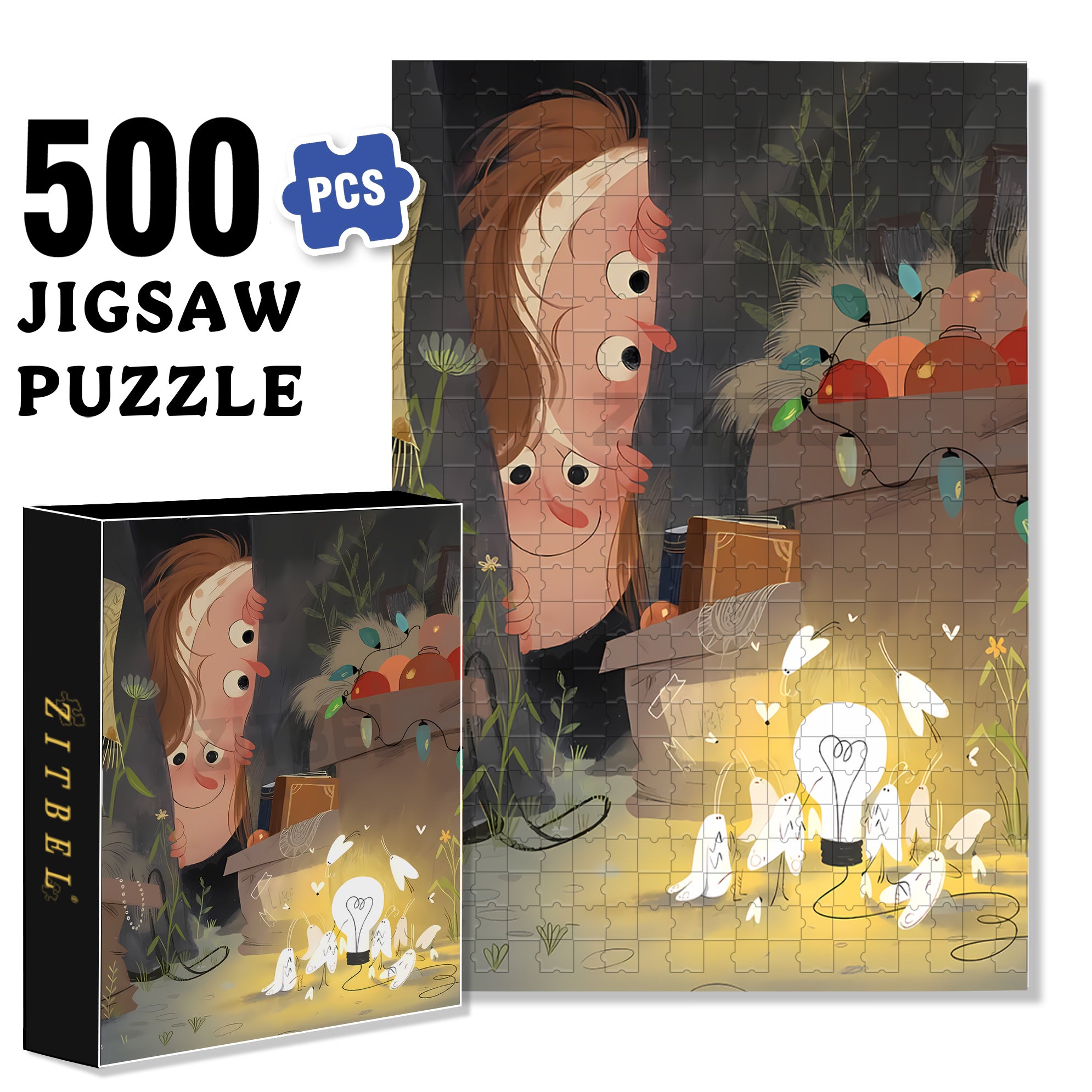 Voyeur 500pcs/1000pcs Jigsaw Puzzle, Scratch-Resistant, Interactive Family Game & Brain-Boosting DIY Decor, Perfect for Halloween, Christmas & New Year Gifts, Family Puzzle Game