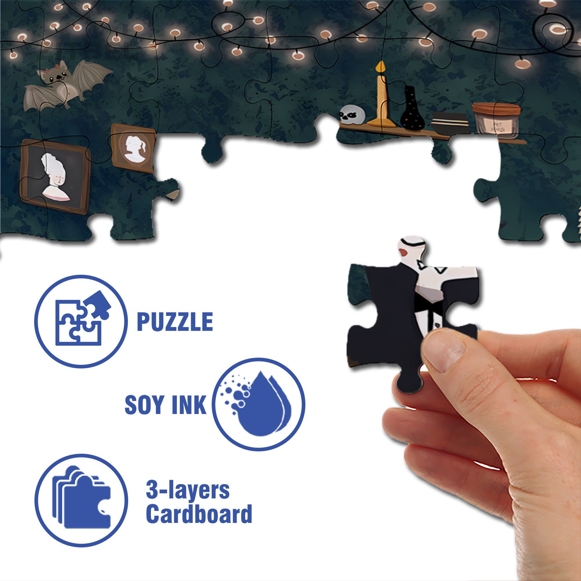 Warm Hospitality 500pcs/1000pcs Jigsaw Puzzle, Scratch-Resistant, Interactive Family Game & Brain-Boosting DIY Decor, Perfect for Halloween, Christmas & New Year Gifts, Family Puzzle Game