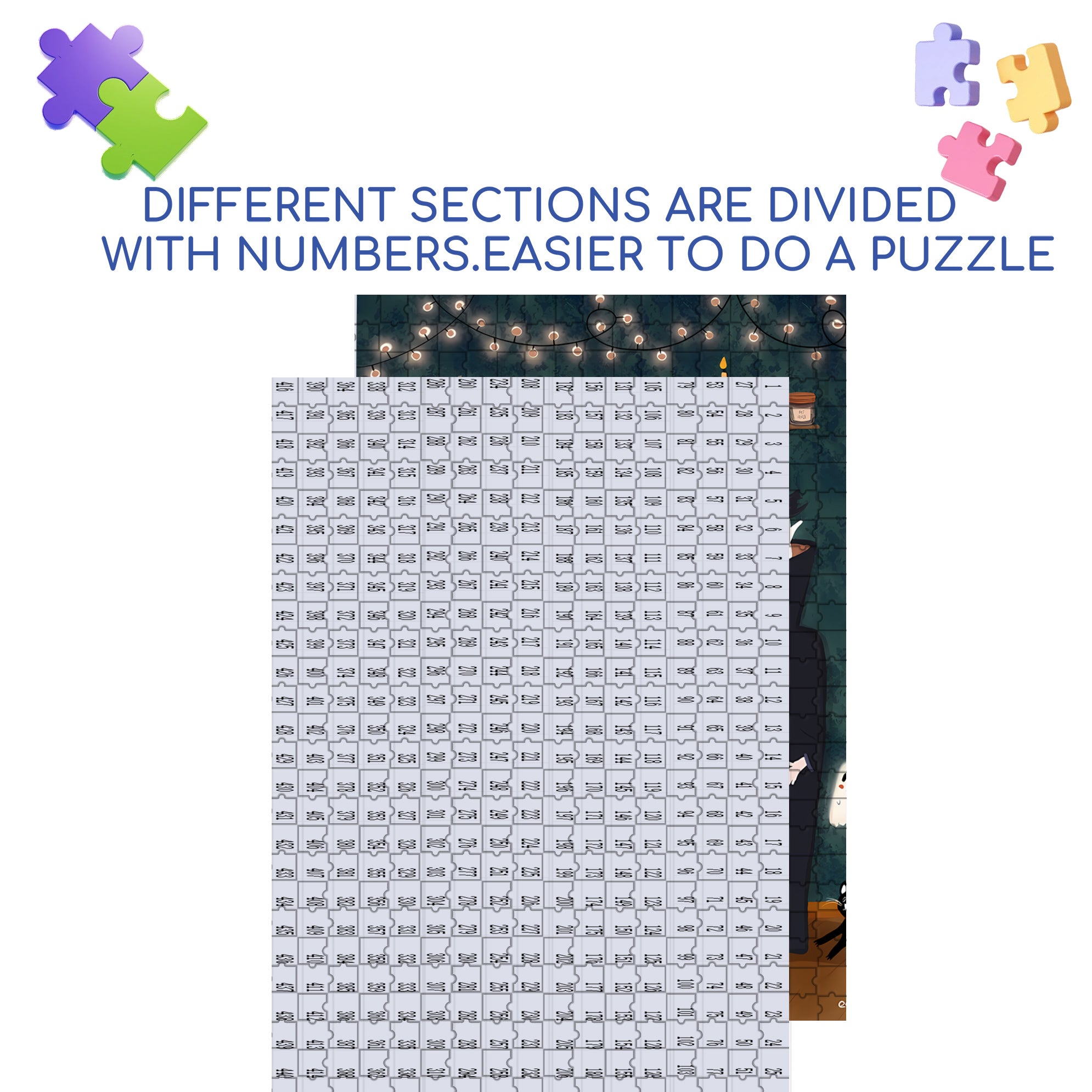 Warm Hospitality 500pcs/1000pcs Jigsaw Puzzle, Scratch-Resistant, Interactive Family Game & Brain-Boosting DIY Decor, Perfect for Halloween, Christmas & New Year Gifts, Family Puzzle Game