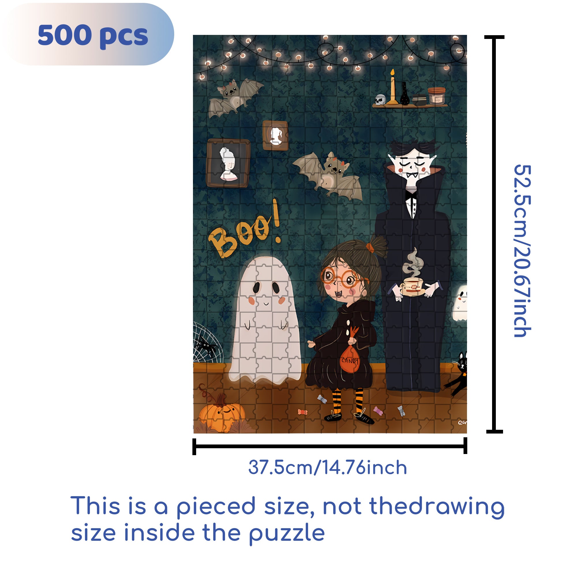 Warm Hospitality 500pcs/1000pcs Jigsaw Puzzle, Scratch-Resistant, Interactive Family Game & Brain-Boosting DIY Decor, Perfect for Halloween, Christmas & New Year Gifts, Family Puzzle Game