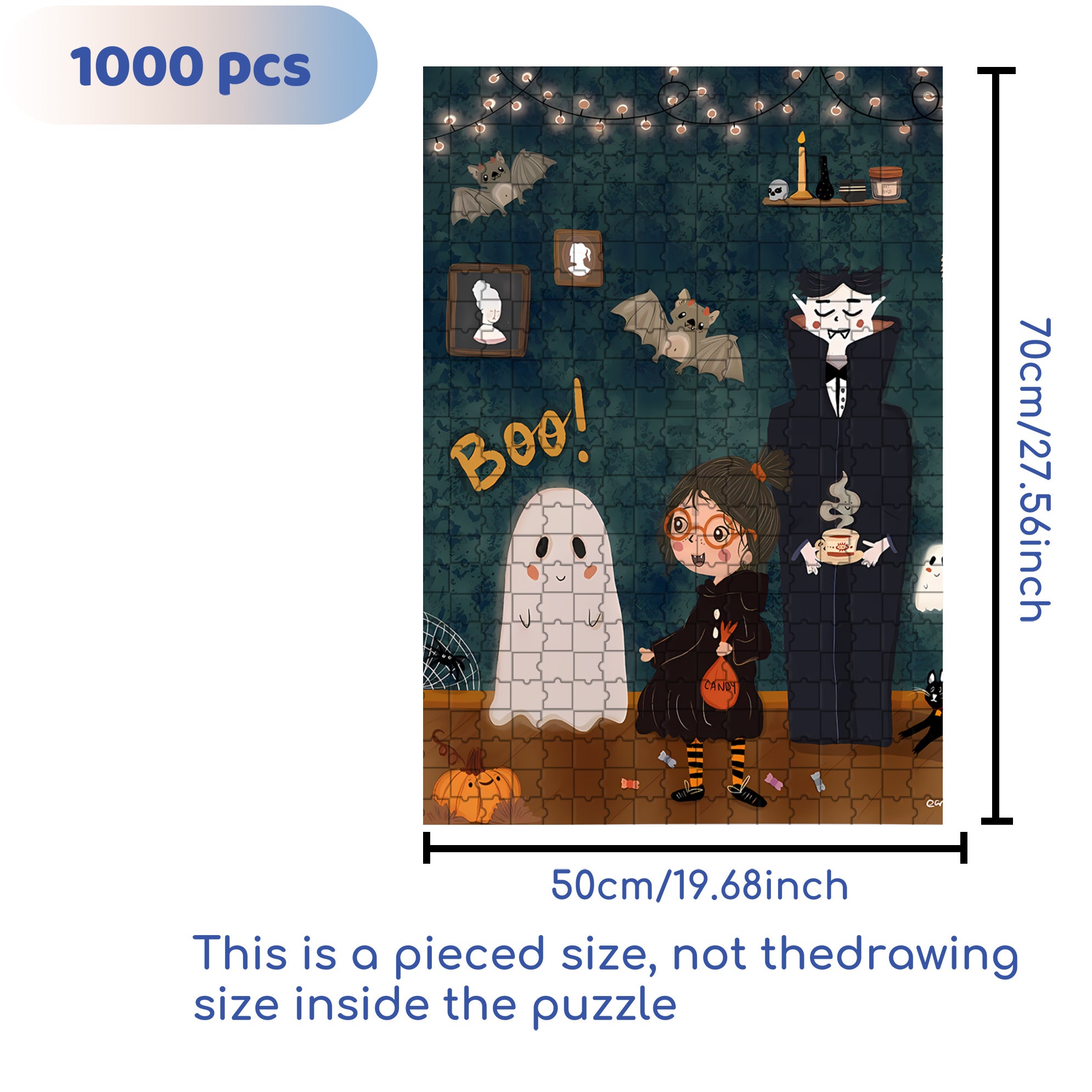 Warm Hospitality 500pcs/1000pcs Jigsaw Puzzle, Scratch-Resistant, Interactive Family Game & Brain-Boosting DIY Decor, Perfect for Halloween, Christmas & New Year Gifts, Family Puzzle Game