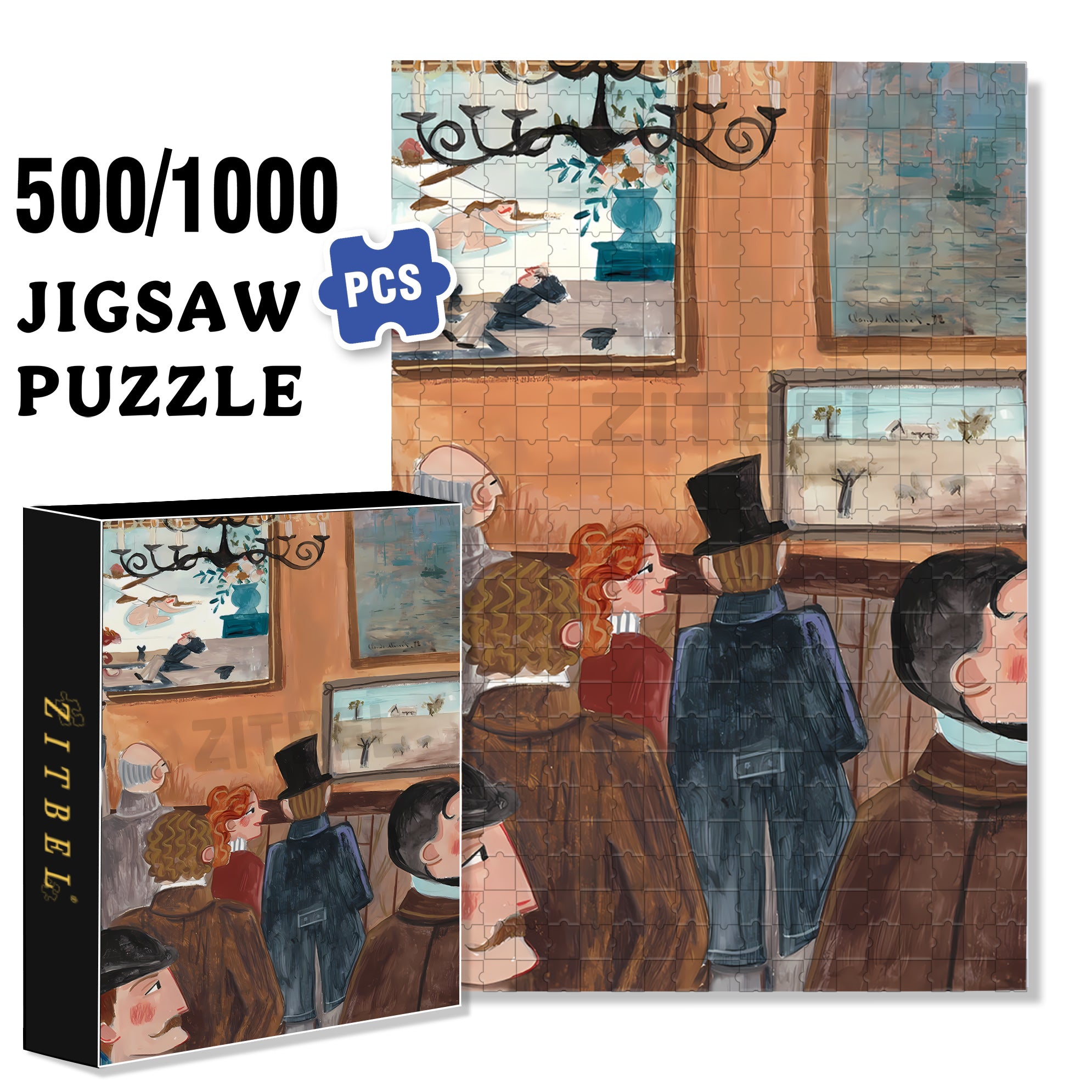 Whispering 500pcs/1000pcs Jigsaw Puzzle, Scratch-Resistant, Interactive Family Game & Brain-Boosting DIY Decor, Perfect for Halloween, Christmas & New Year Gifts, Family Puzzle Game
