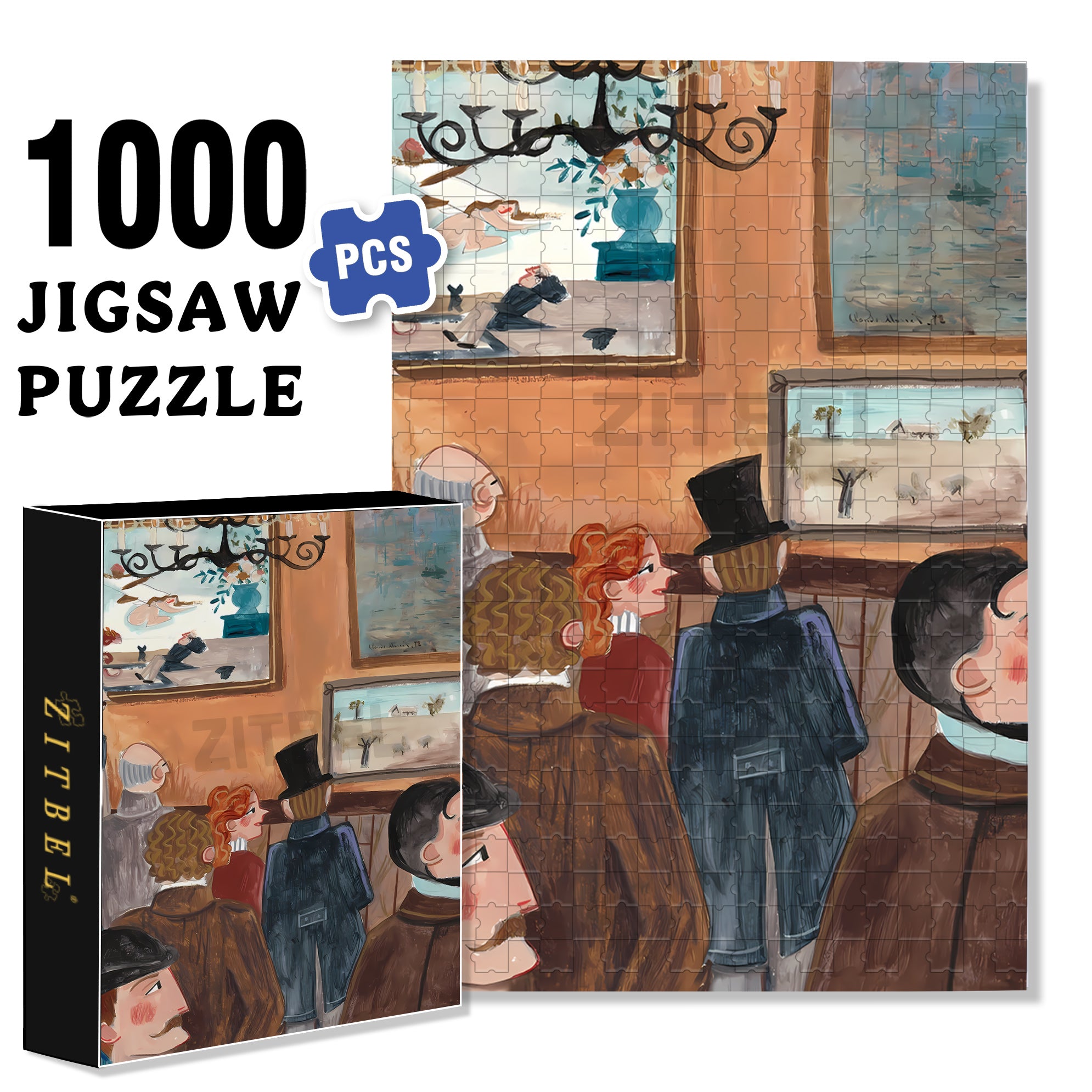 Whispering 500pcs/1000pcs Jigsaw Puzzle, Scratch-Resistant, Interactive Family Game & Brain-Boosting DIY Decor, Perfect for Halloween, Christmas & New Year Gifts, Family Puzzle Game