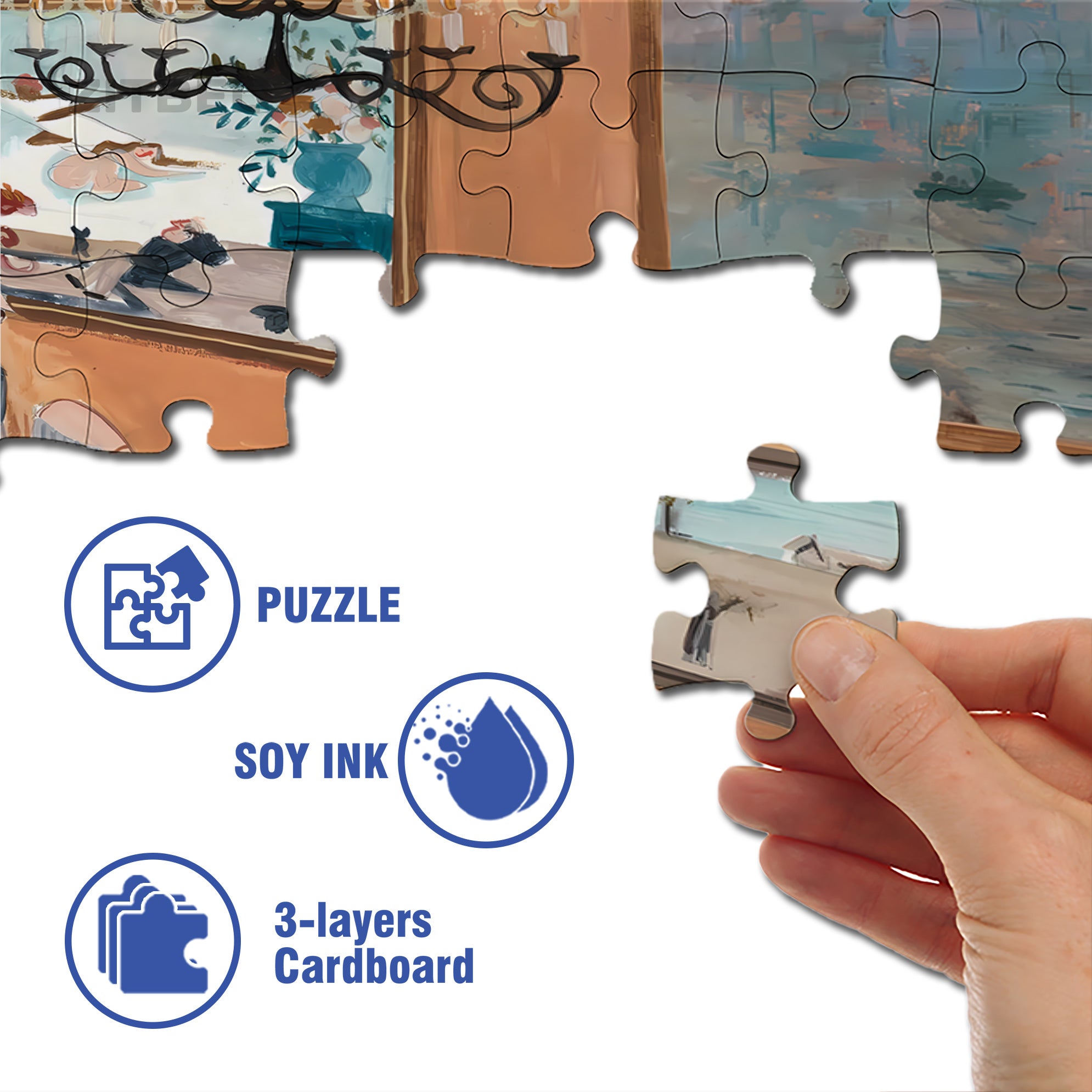 Whispering 500pcs/1000pcs Jigsaw Puzzle, Scratch-Resistant, Interactive Family Game & Brain-Boosting DIY Decor, Perfect for Halloween, Christmas & New Year Gifts, Family Puzzle Game