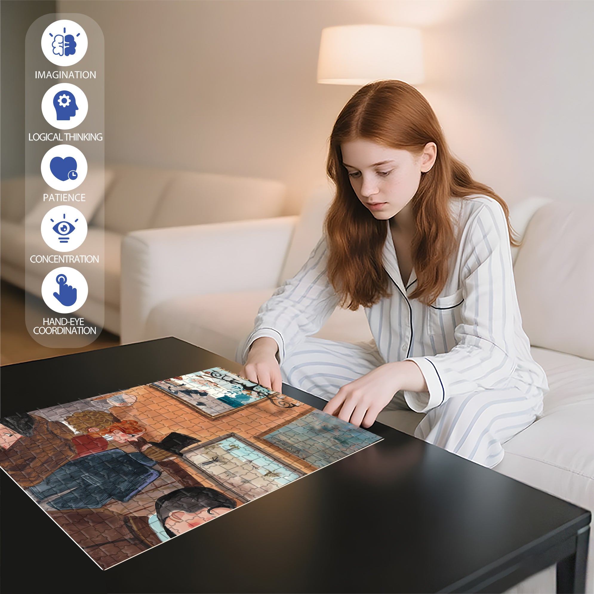 Whispering 500pcs/1000pcs Jigsaw Puzzle, Scratch-Resistant, Interactive Family Game & Brain-Boosting DIY Decor, Perfect for Halloween, Christmas & New Year Gifts, Family Puzzle Game