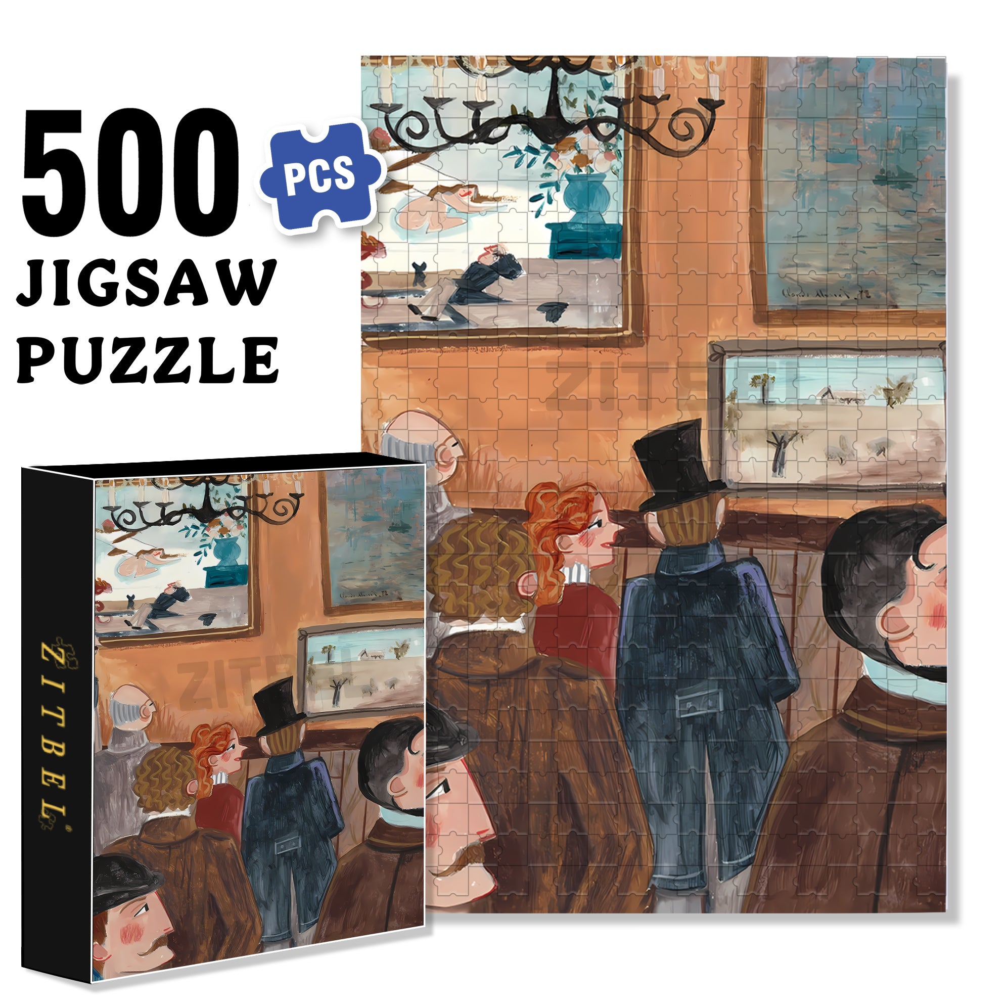 Whispering 500pcs/1000pcs Jigsaw Puzzle, Scratch-Resistant, Interactive Family Game & Brain-Boosting DIY Decor, Perfect for Halloween, Christmas & New Year Gifts, Family Puzzle Game