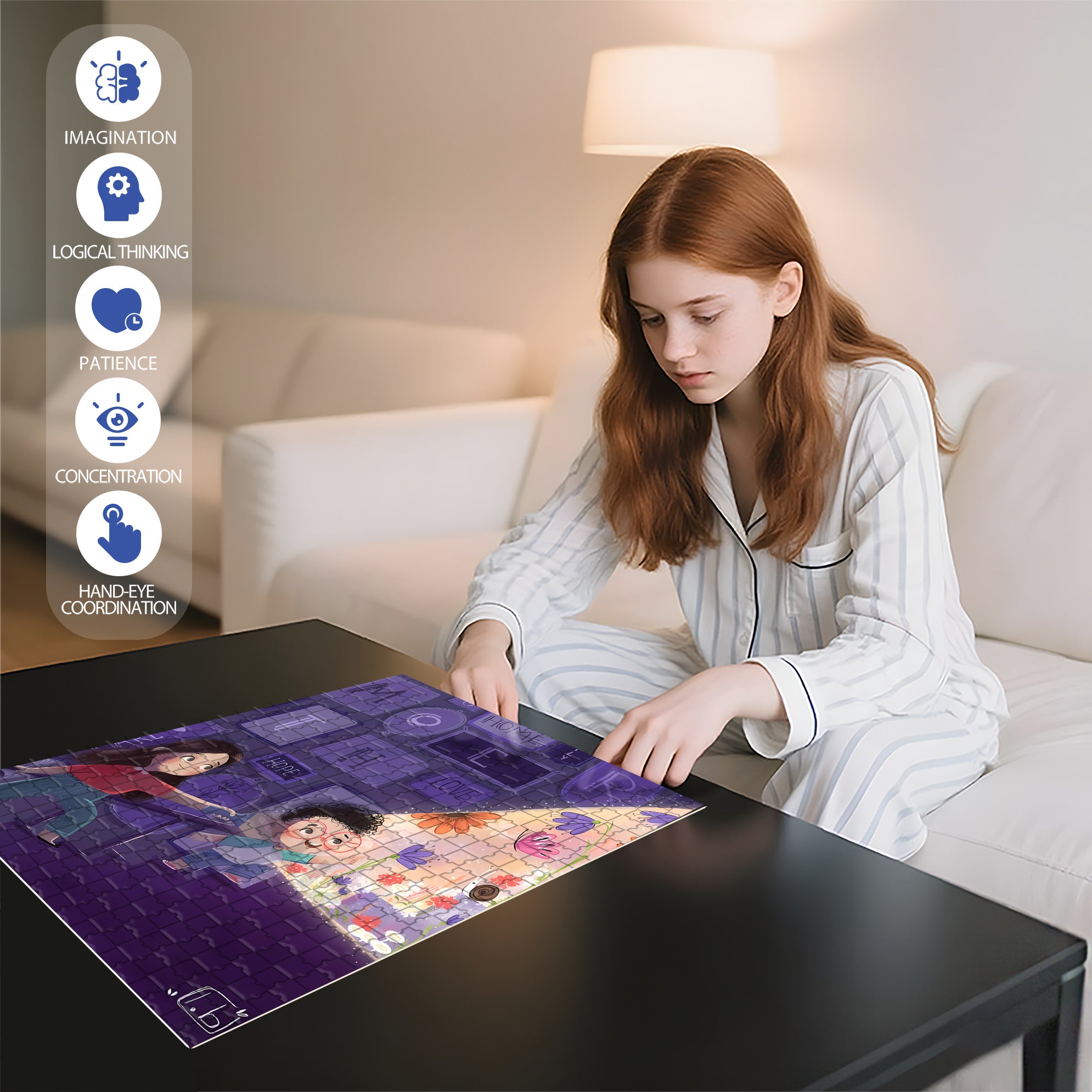 A Beam Of Light 500pcs/1000pcs Jigsaw Puzzle, Scratch-Resistant, Interactive Family Game & Brain-Boosting DIY Decor, Perfect for Halloween, Christmas & New Year Gifts, Family Puzzle Game