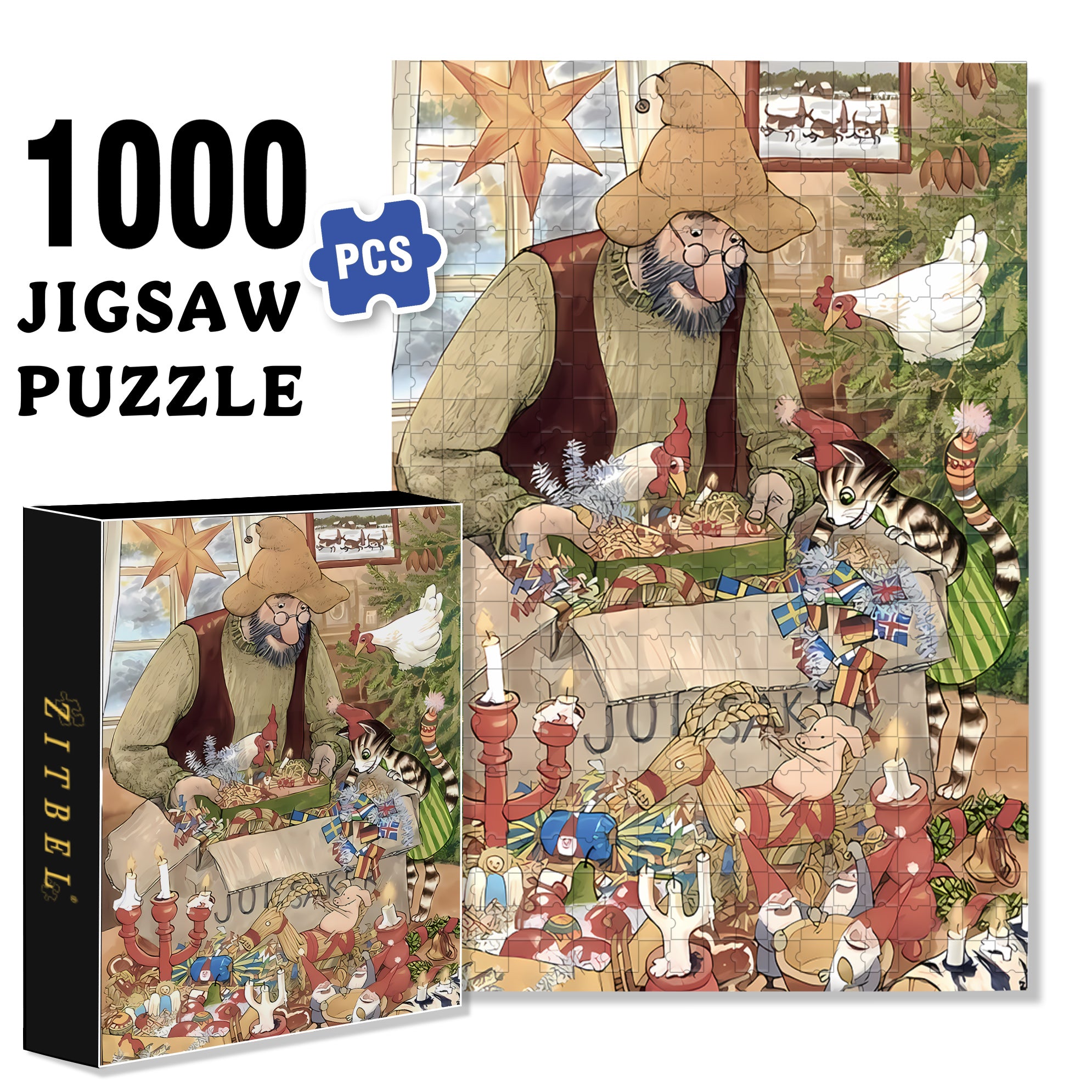 Annual 500pcs/1000pcs Jigsaw Puzzle, Scratch-Resistant, Interactive Family Game & Brain-Boosting DIY Decor, Perfect for Halloween, Christmas & New Year Gifts, Family Puzzle Game