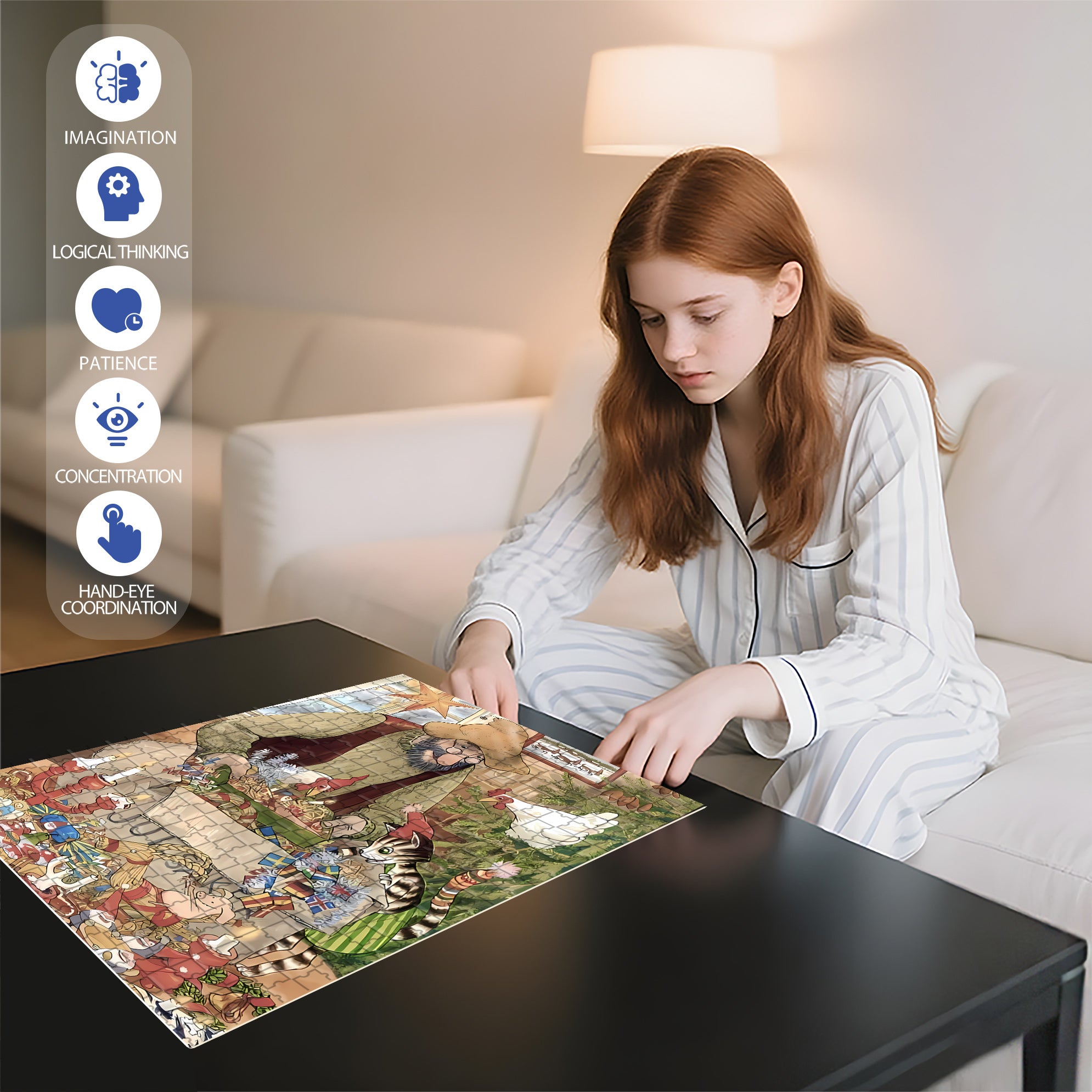 Annual 500pcs/1000pcs Jigsaw Puzzle, Scratch-Resistant, Interactive Family Game & Brain-Boosting DIY Decor, Perfect for Halloween, Christmas & New Year Gifts, Family Puzzle Game