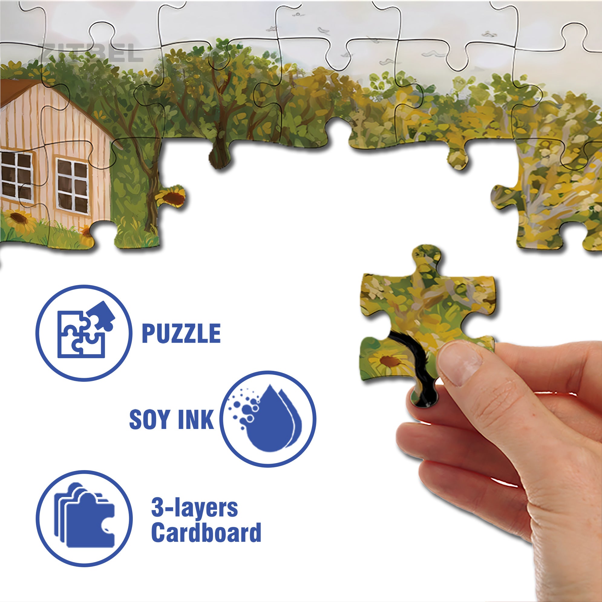 August Days 500pcs/1000pcs Jigsaw Puzzle, Scratch-Resistant, Interactive Family Game & Brain-Boosting DIY Decor, Perfect for Halloween, Christmas & New Year Gifts, Family Puzzle Game