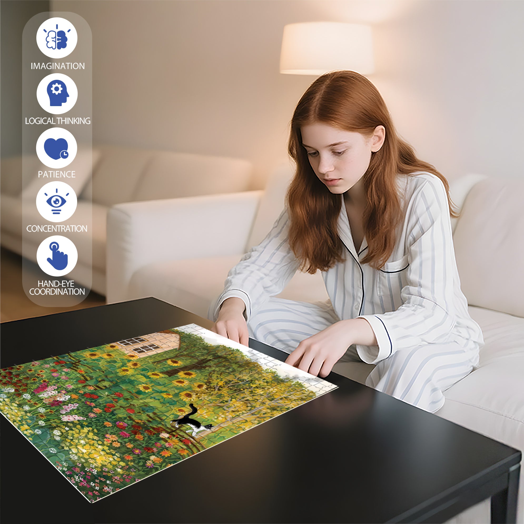 August Days 500pcs/1000pcs Jigsaw Puzzle, Scratch-Resistant, Interactive Family Game & Brain-Boosting DIY Decor, Perfect for Halloween, Christmas & New Year Gifts, Family Puzzle Game