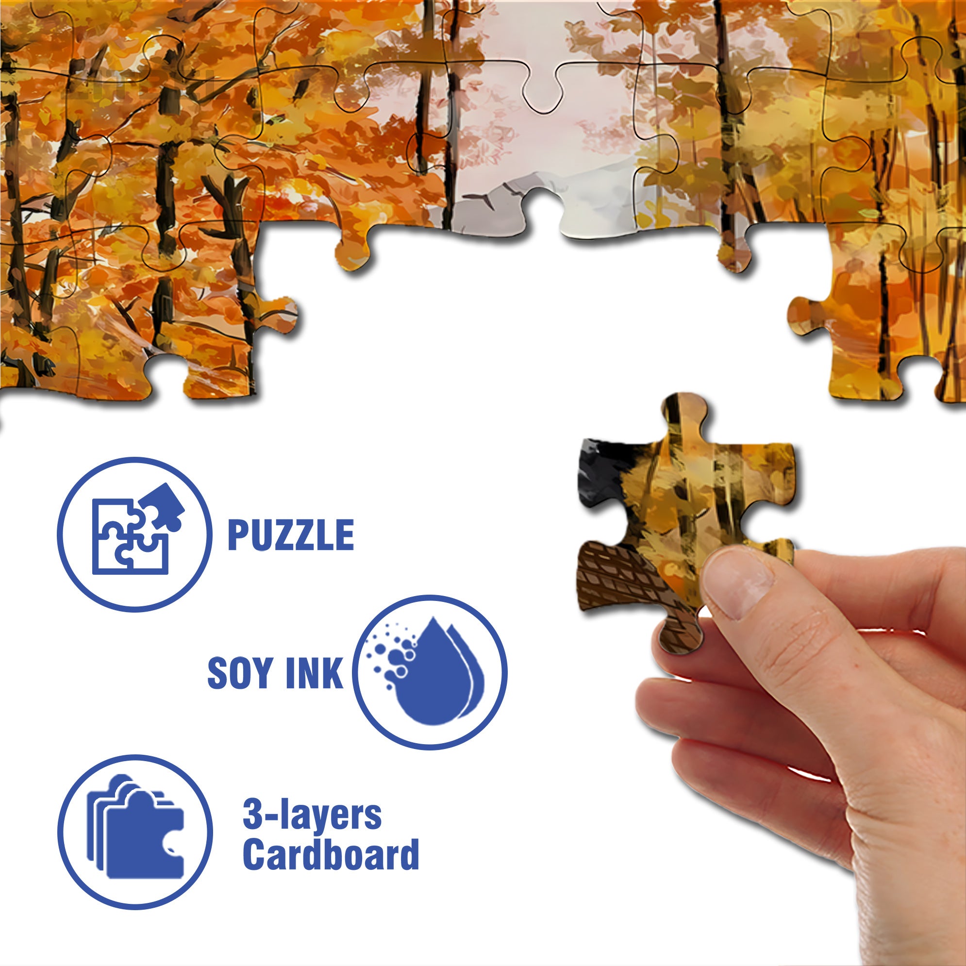 Autumn Wind Blows 500pcs/1000pcs Jigsaw Puzzle, Scratch-Resistant, Interactive Family Game & Brain-Boosting DIY Decor, Perfect for Halloween, Christmas & New Year Gifts, Family Puzzle Game