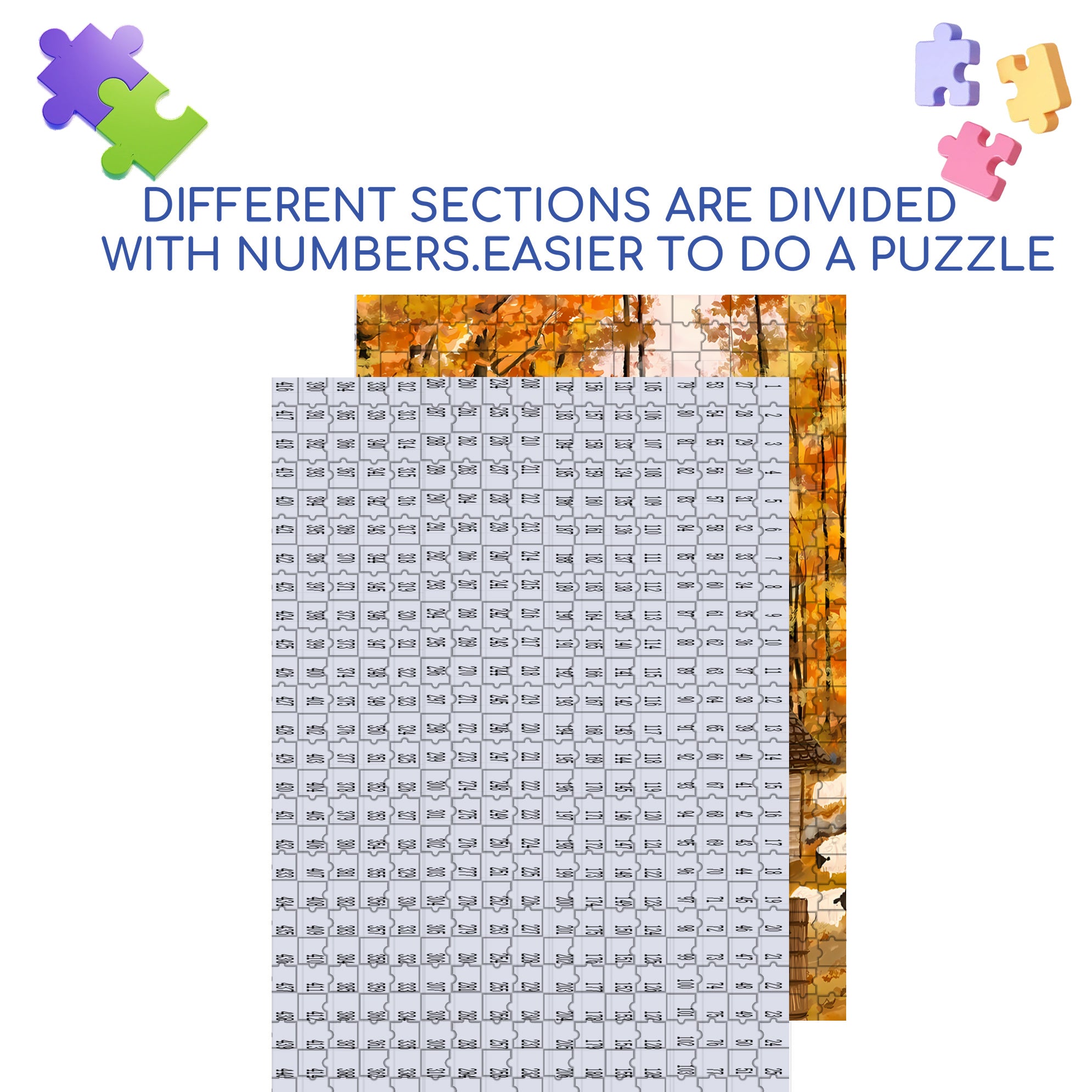 Autumn Wind Blows 500pcs/1000pcs Jigsaw Puzzle, Scratch-Resistant, Interactive Family Game & Brain-Boosting DIY Decor, Perfect for Halloween, Christmas & New Year Gifts, Family Puzzle Game