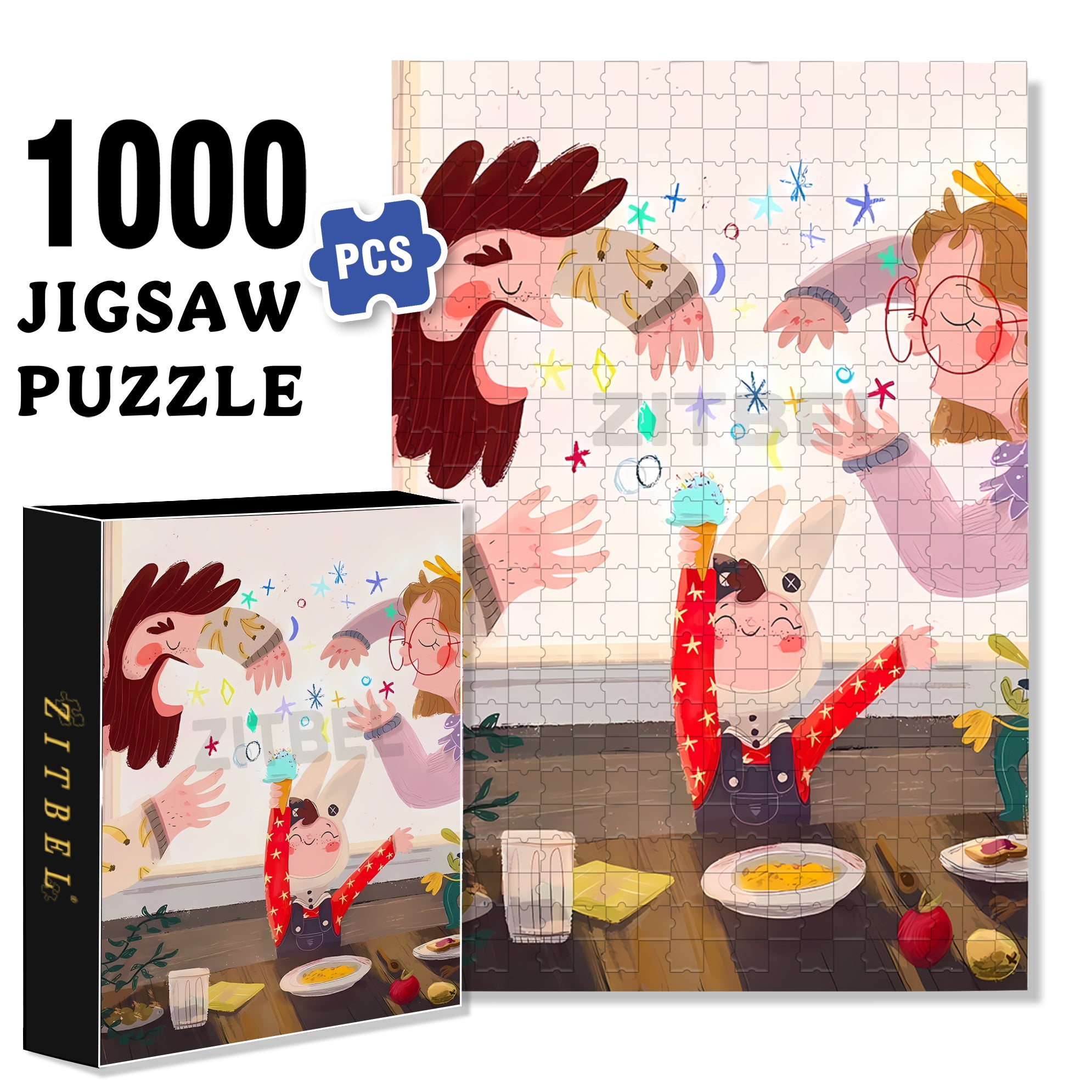 Bala Bala 500pcs/1000pcs Jigsaw Puzzle, Scratch-Resistant, Interactive Family Game & Brain-Boosting DIY Decor, Perfect for Halloween, Christmas & New Year Gifts, Family Puzzle Game