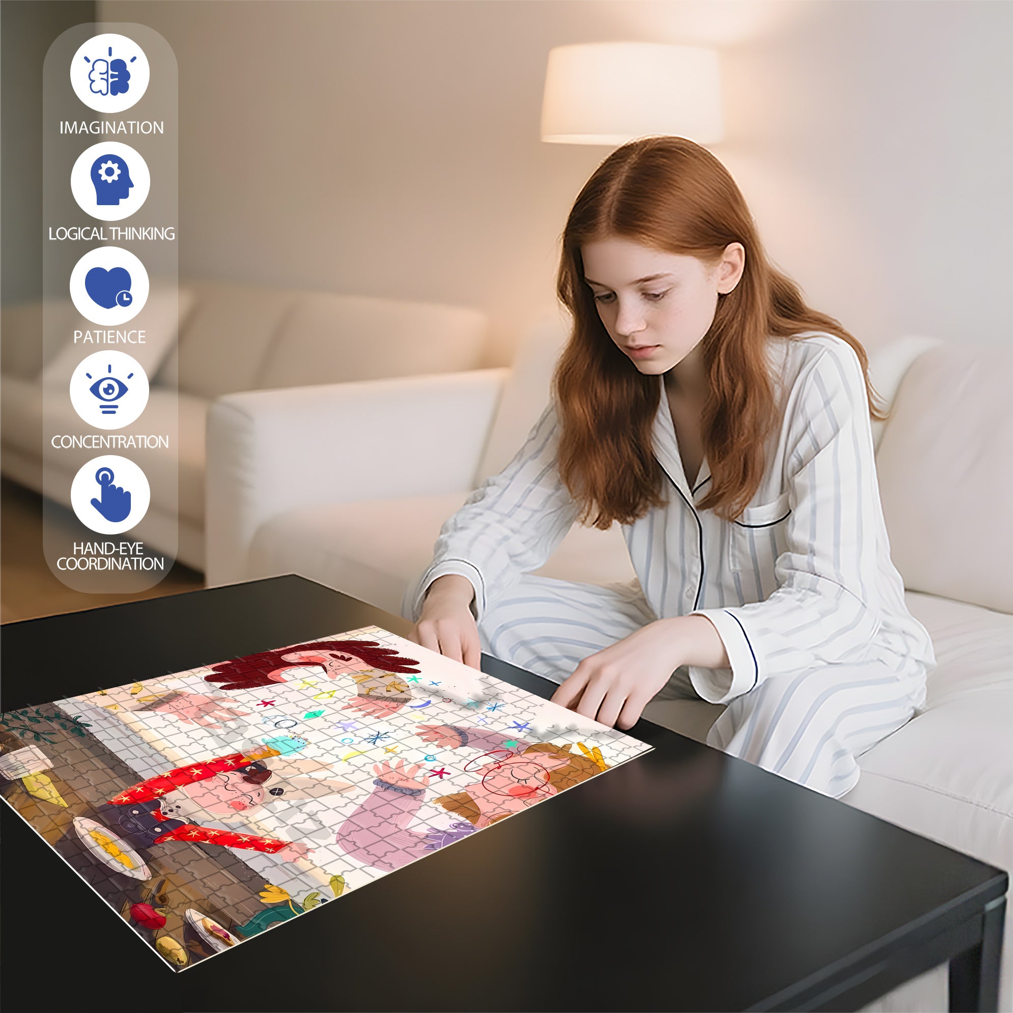 Bala Bala 500pcs/1000pcs Jigsaw Puzzle, Scratch-Resistant, Interactive Family Game & Brain-Boosting DIY Decor, Perfect for Halloween, Christmas & New Year Gifts, Family Puzzle Game