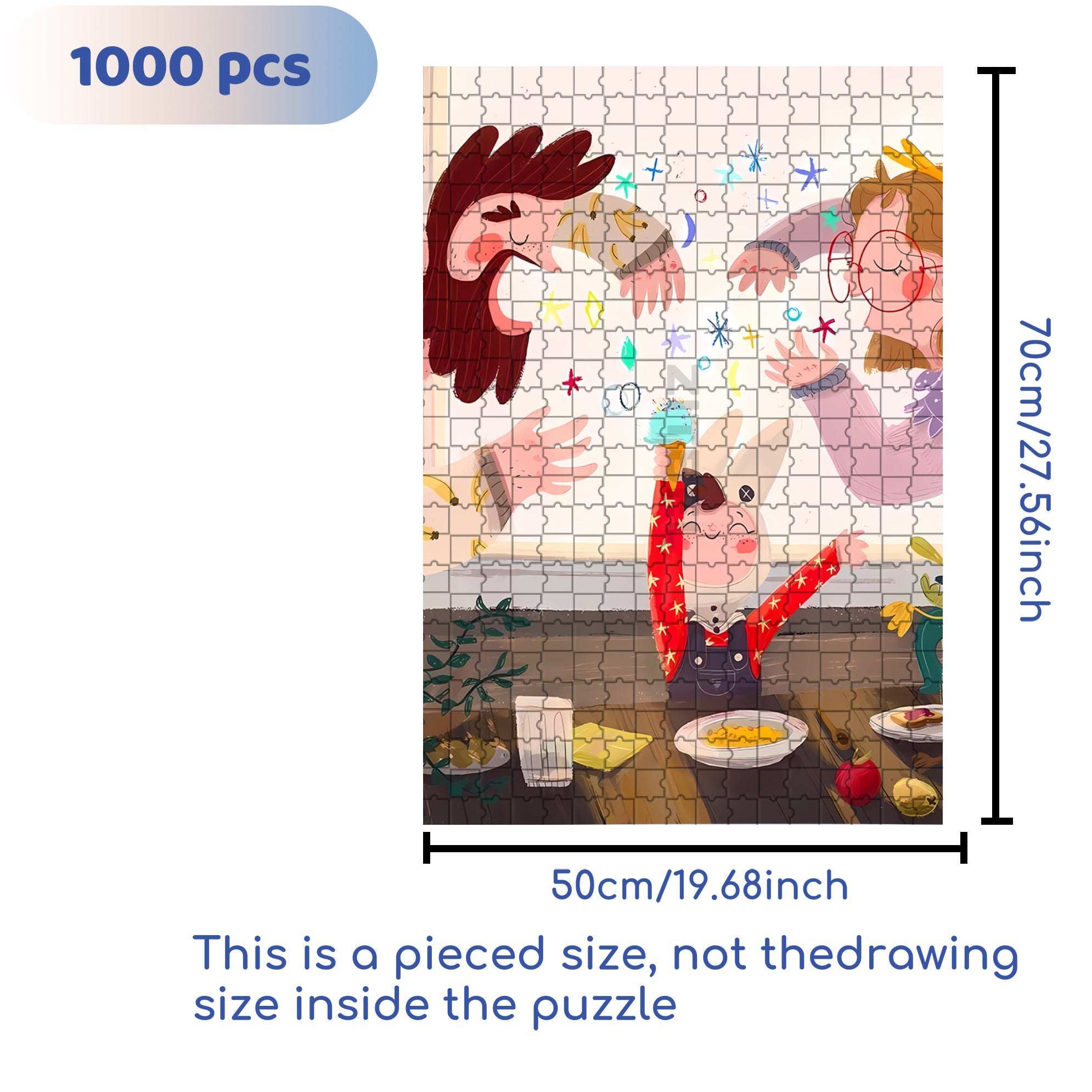 Bala Bala 500pcs/1000pcs Jigsaw Puzzle, Scratch-Resistant, Interactive Family Game & Brain-Boosting DIY Decor, Perfect for Halloween, Christmas & New Year Gifts, Family Puzzle Game