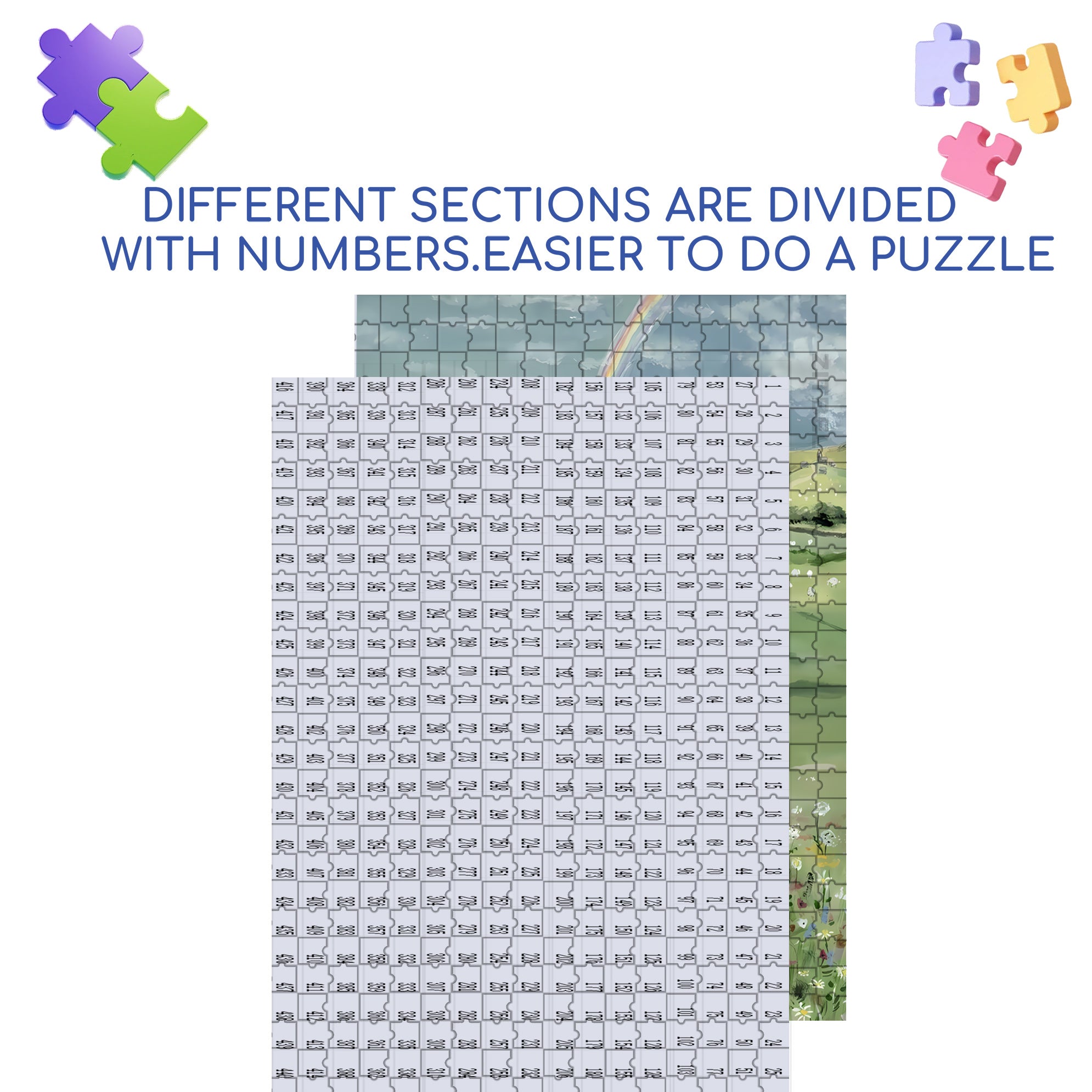 Beautiful Rainbow 500pcs/1000pcs Jigsaw Puzzle, Scratch-Resistant, Interactive Family Game & Brain-Boosting DIY Decor, Perfect for Halloween, Christmas & New Year Gifts, Family Puzzle Game