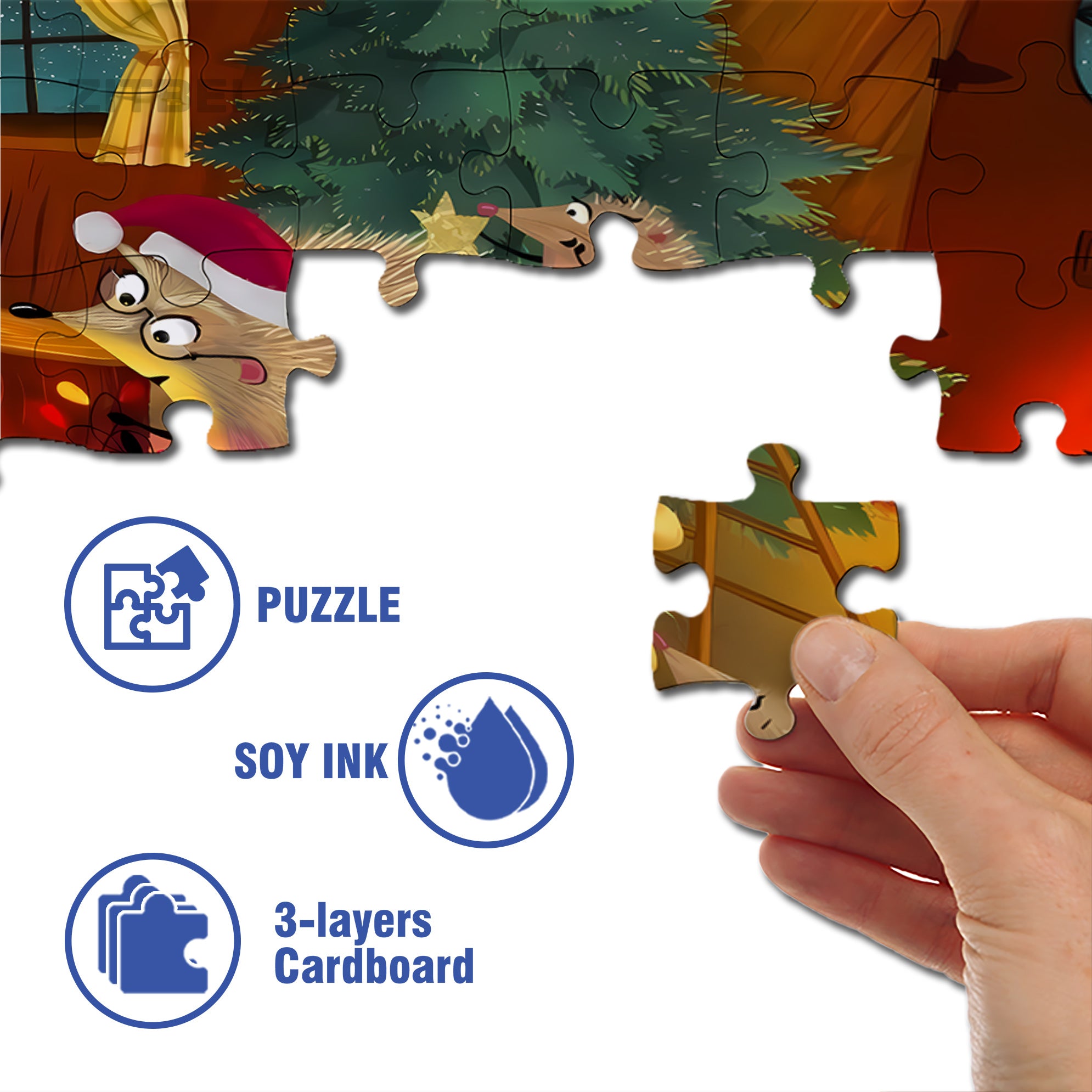 Christmas Lights 500pcs/1000pcs Jigsaw Puzzle, Scratch-Resistant, Interactive Family Game & Brain-Boosting DIY Decor, Perfect for Halloween, Christmas & New Year Gifts, Family Puzzle Game