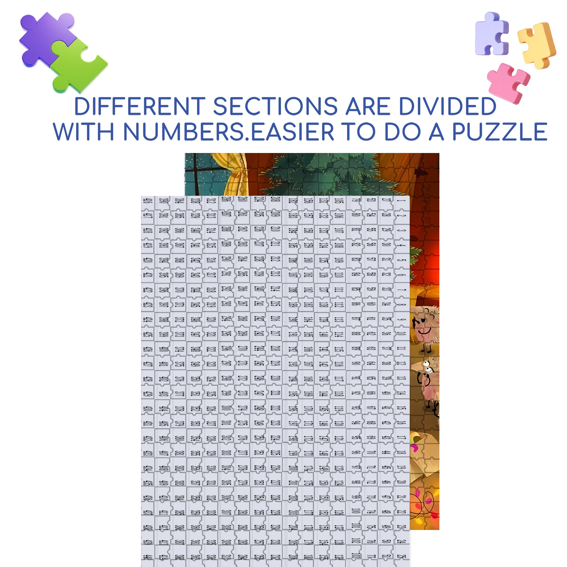 Christmas Lights 500pcs/1000pcs Jigsaw Puzzle, Scratch-Resistant, Interactive Family Game & Brain-Boosting DIY Decor, Perfect for Halloween, Christmas & New Year Gifts, Family Puzzle Game