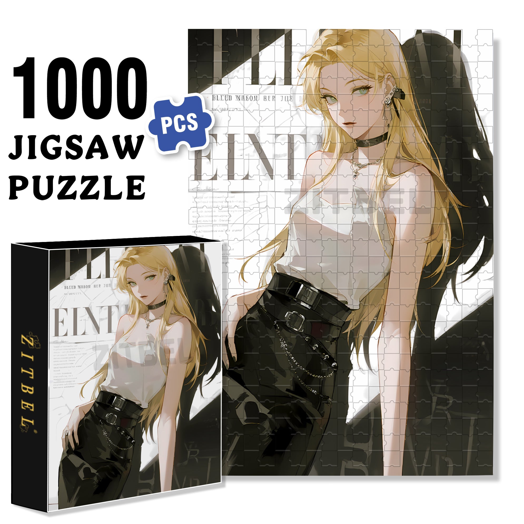 Cover Girl 500pcs/1000pcs Jigsaw Puzzle, Scratch-Resistant, Interactive Family Game & Brain-Boosting DIY Decor, Perfect for Halloween, Christmas & New Year Gifts, Family Puzzle Game
