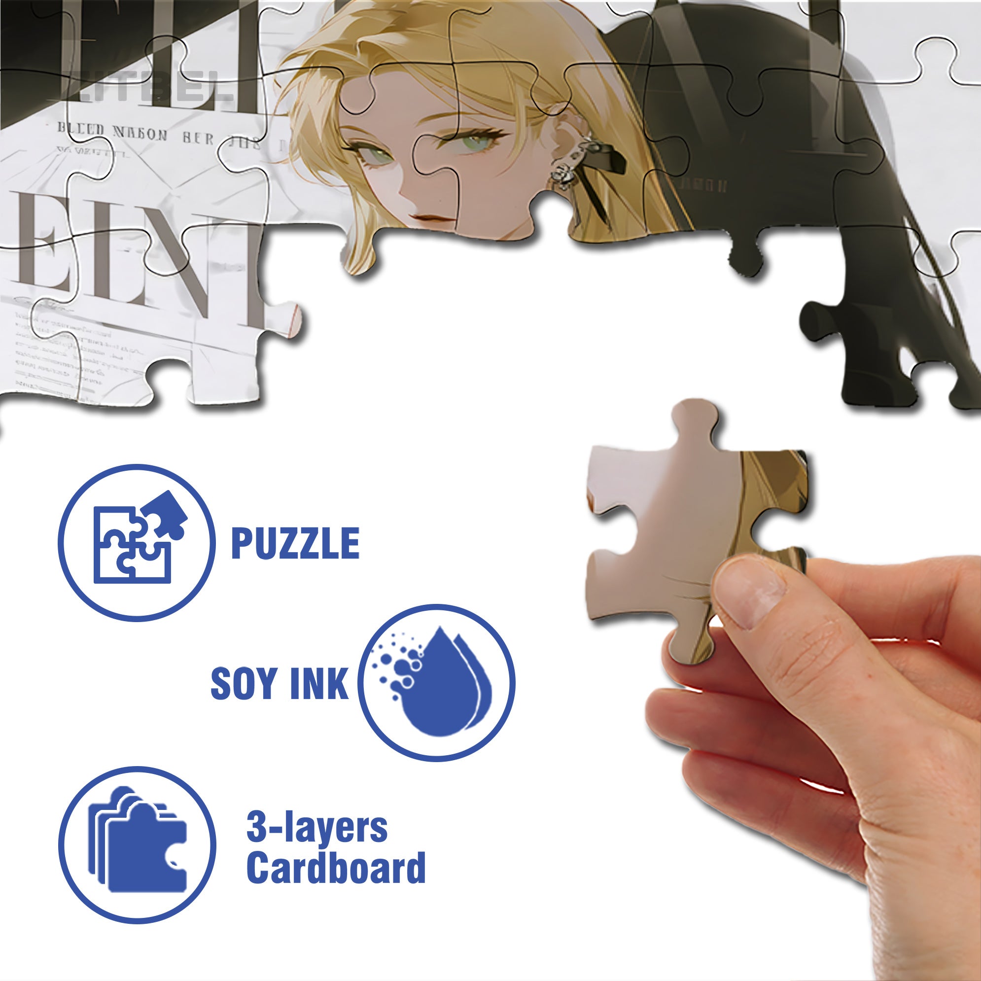 Cover Girl 500pcs/1000pcs Jigsaw Puzzle, Scratch-Resistant, Interactive Family Game & Brain-Boosting DIY Decor, Perfect for Halloween, Christmas & New Year Gifts, Family Puzzle Game
