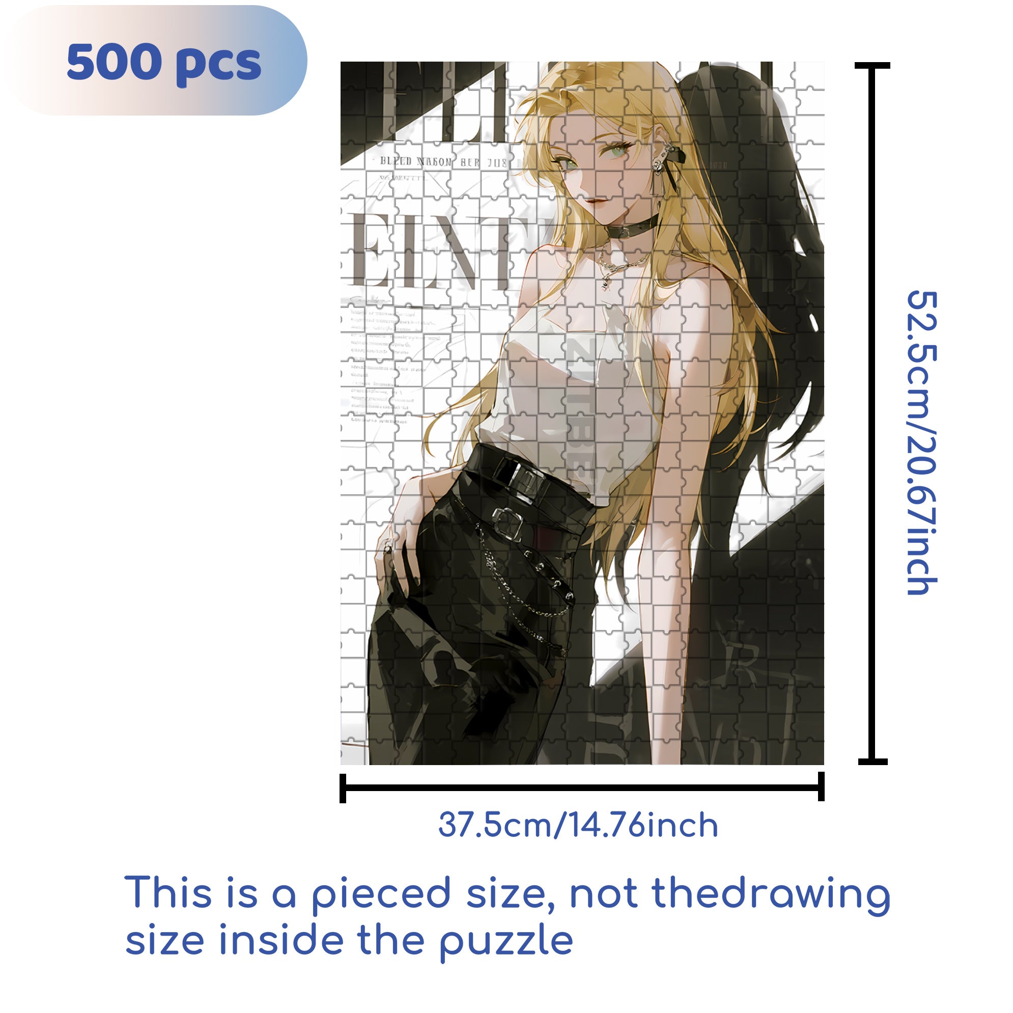 Cover Girl 500pcs/1000pcs Jigsaw Puzzle, Scratch-Resistant, Interactive Family Game & Brain-Boosting DIY Decor, Perfect for Halloween, Christmas & New Year Gifts, Family Puzzle Game